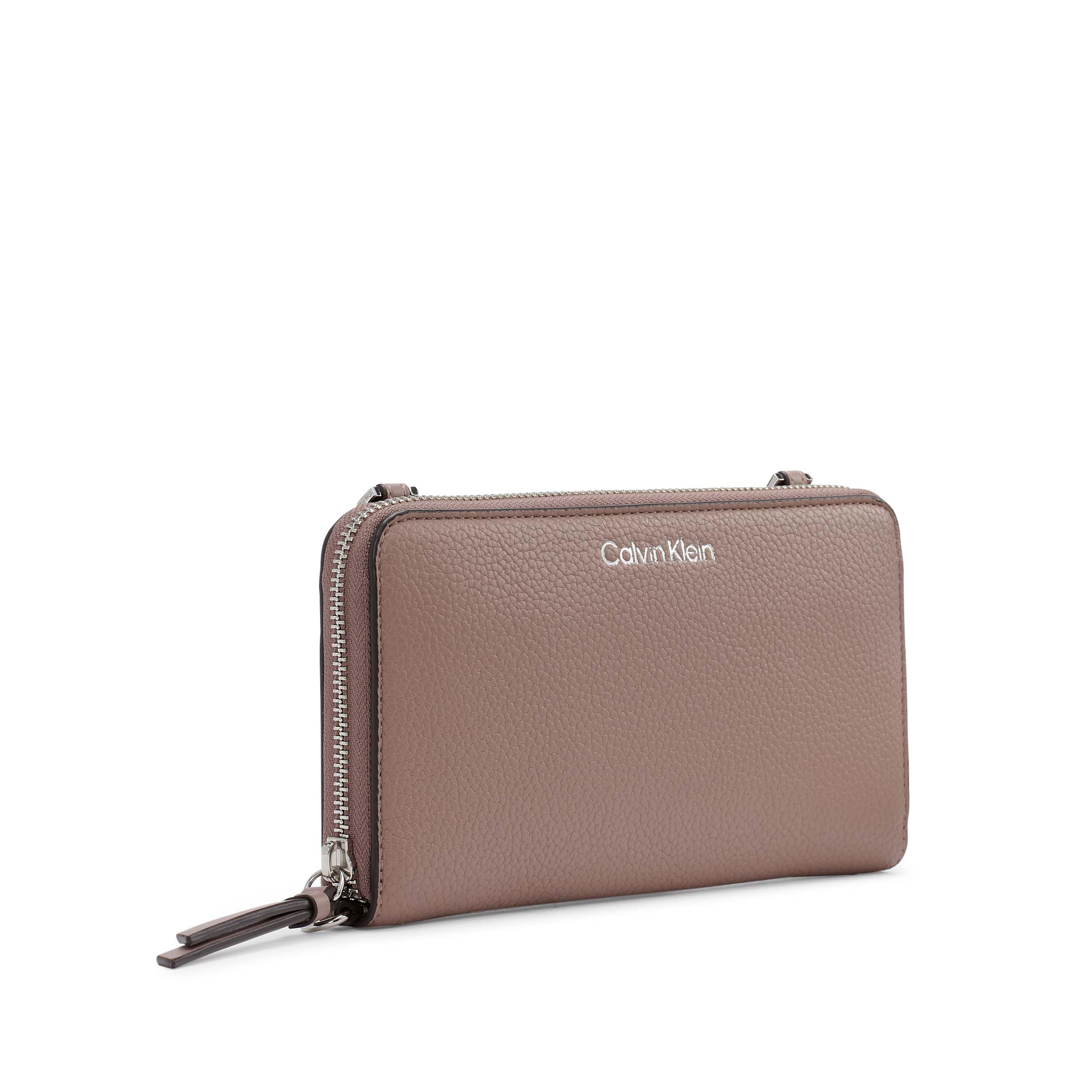Calvin Klein Marble Print Crossbody Wallet with Detachable Strap - Stylish & Organized for Travel, Shopping & Everyday Use