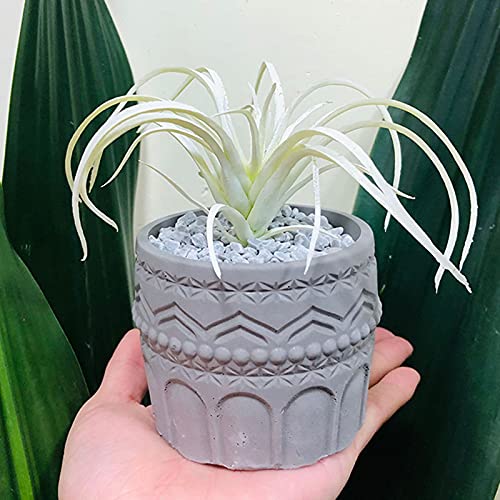 Vintage Concrete Flower Pot Silicone Molds for Succulent Plants - Retro Pattern Cement Clay Molds, Epoxy Resin Jewelry Storage Box Molds - DIY Garden Decor & Home Craft Projects
