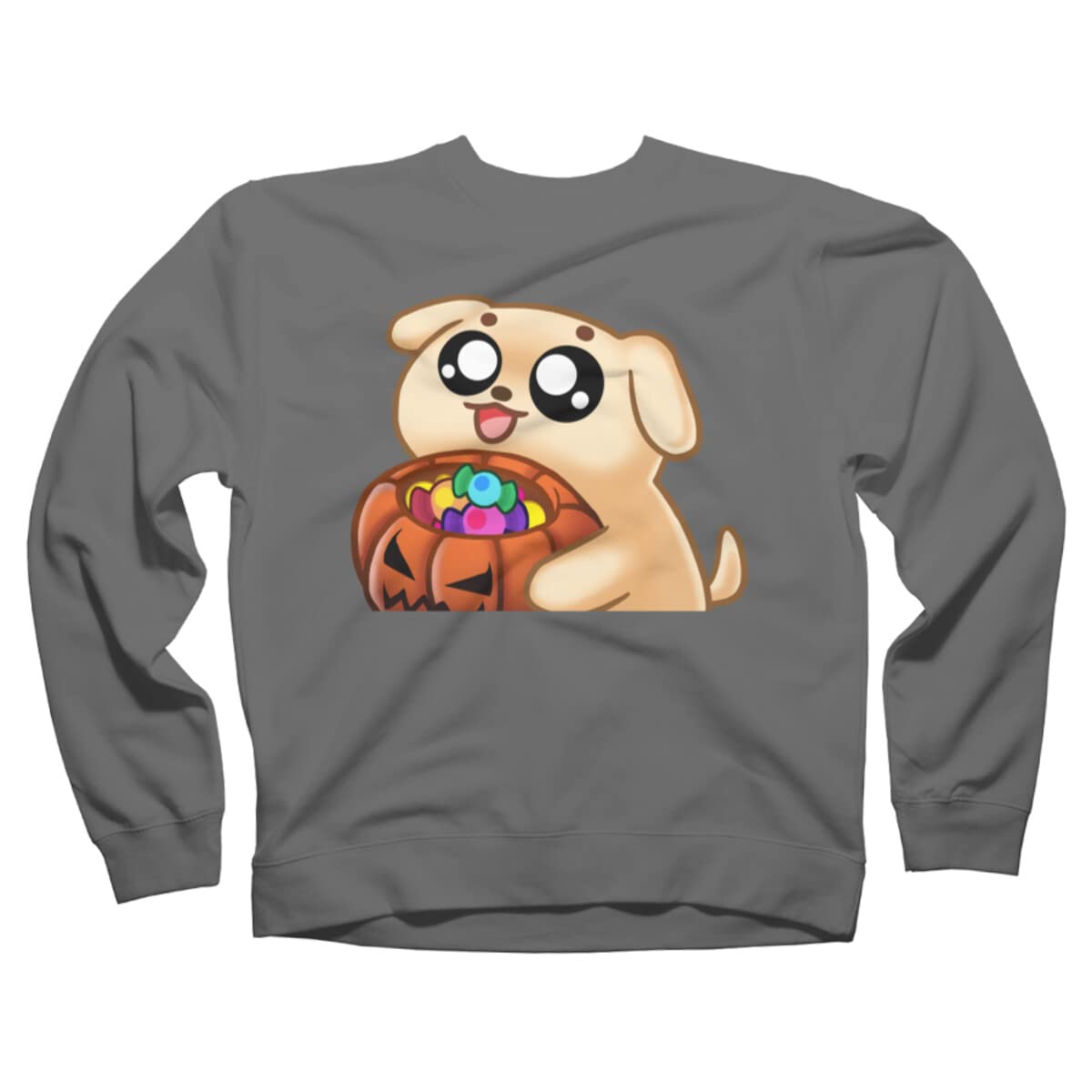 Design By Humans Unisex Candy Pup by Puppers Sweatshirt - Soft Cotton Pullover for Men & Women - Perfect for Casual Wear, Gifts & Dog Lovers