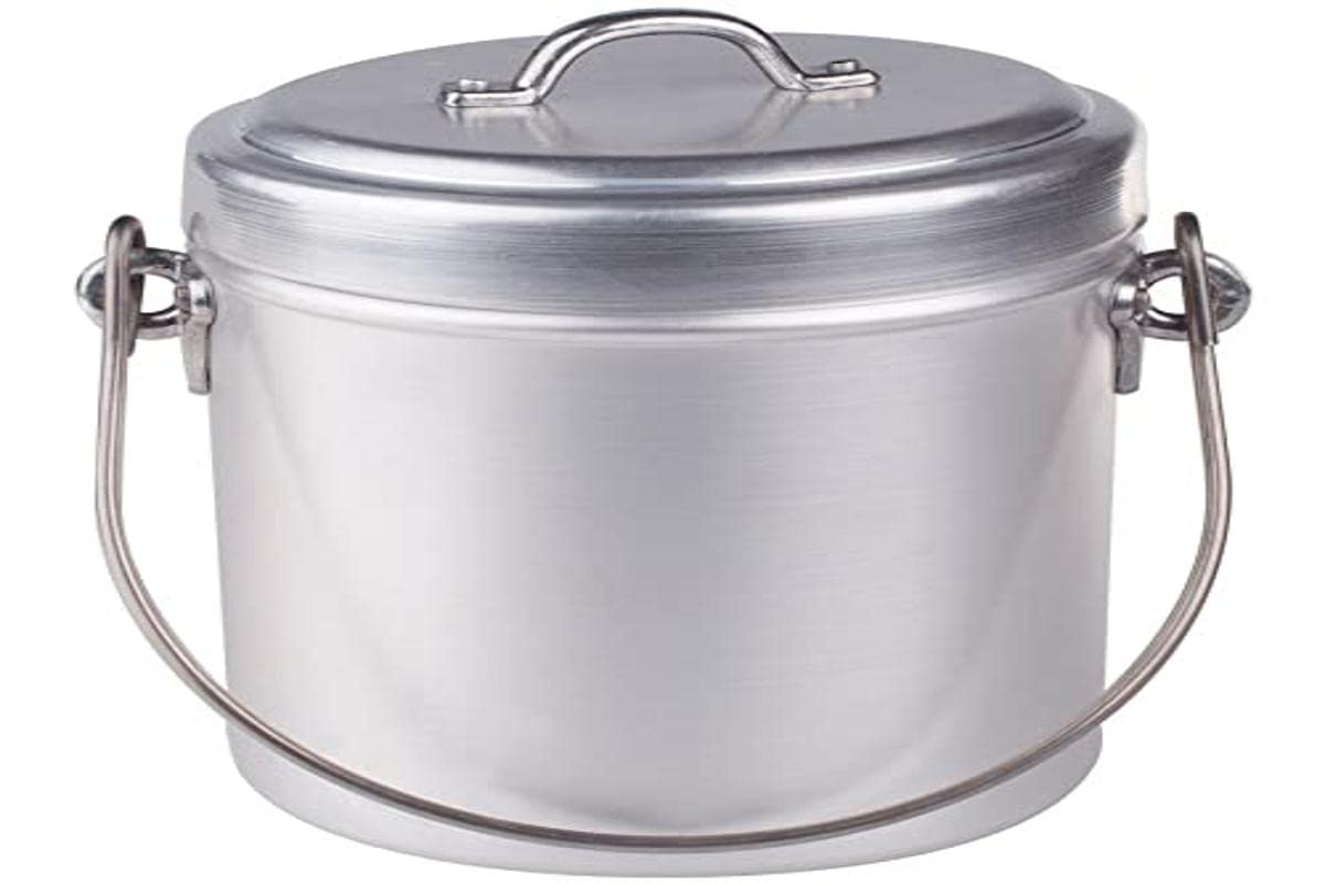 Agnelli Family 14cm Aluminum Milk Pot with Lid - Silver Opaque Finish for Cooking, Boiling & Serving - Perfect for Kitchen, Camping & Outdoor Use