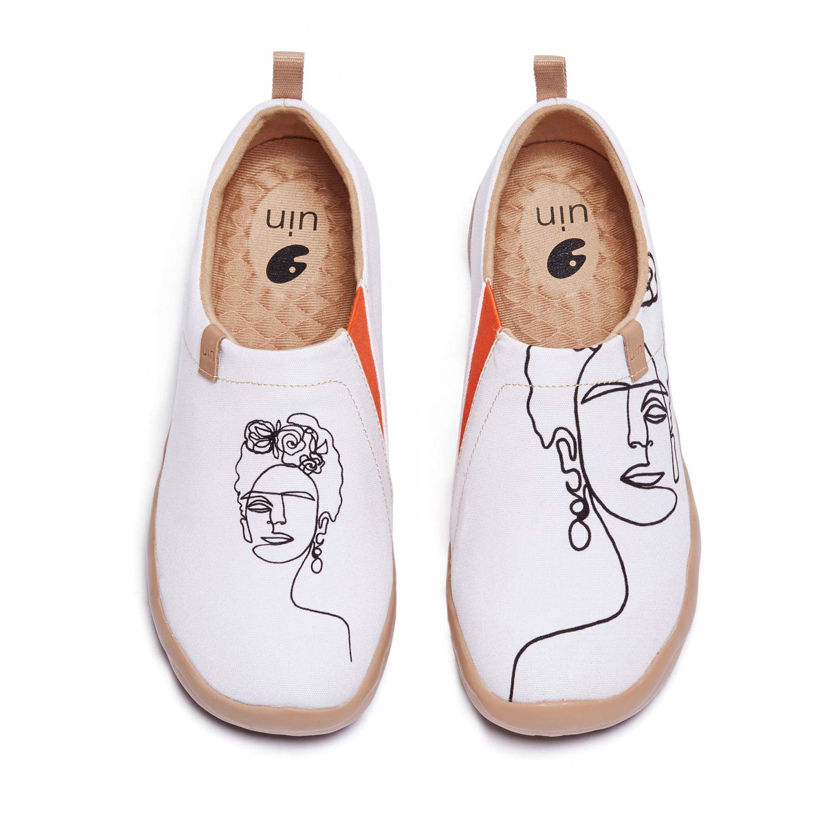 UIN Women's Slip-On Walking Shoes - Lightweight Casual Loafers & Fashion Sneakers for Comfort - Unibrow Design - Size 6.5 - Perfect for Travel, Work & Everyday Wear