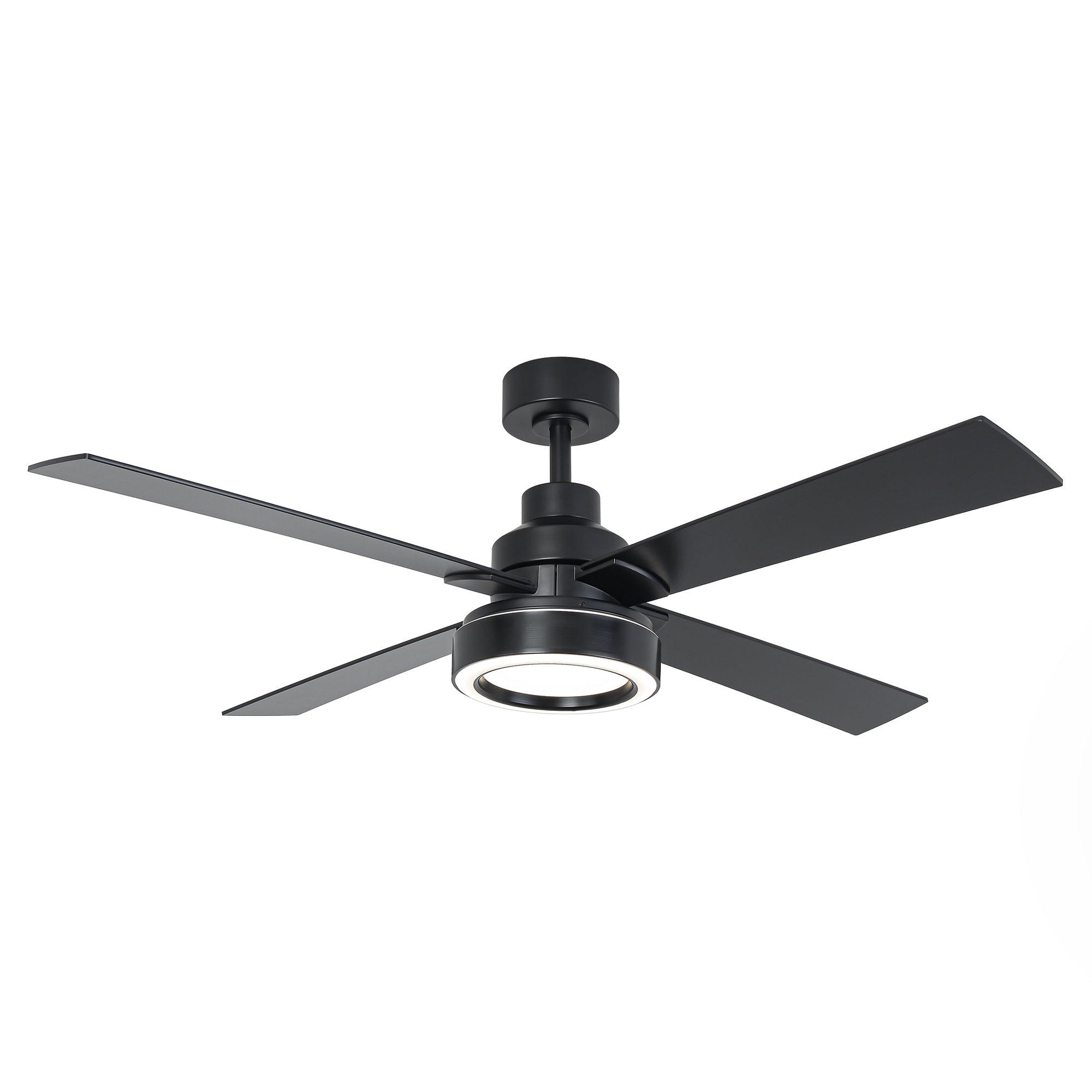 Vaczon 52 Inch Ceiling Fan with LED Light and Remote Control - Quiet DC Motor, Energy Efficient, Flush Mount for Bedroom, Living Room, and Office