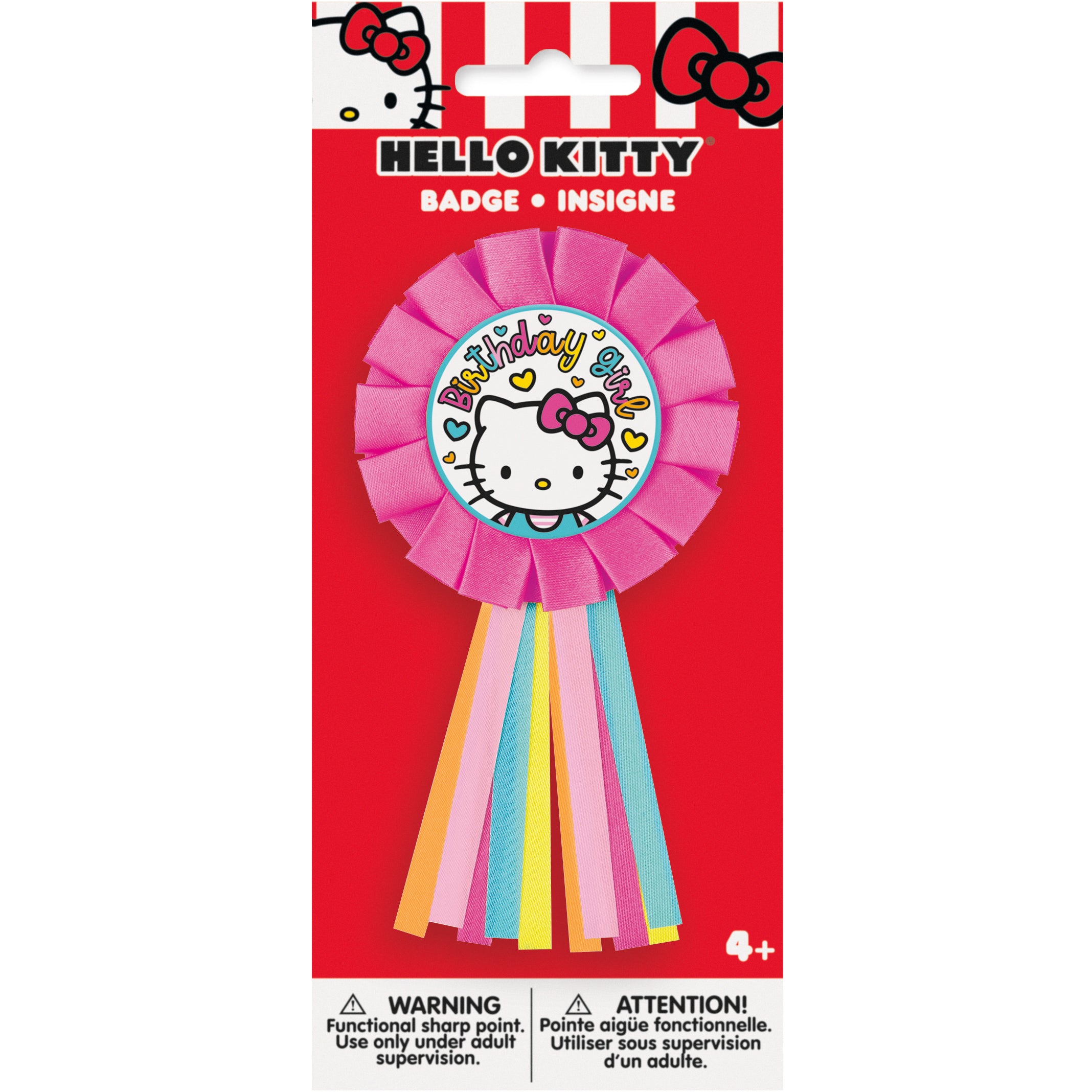 Hello Kitty Birthday Badge 1ct - Cute Collectible Pin for Birthday Parties, Gifts & Celebrations
