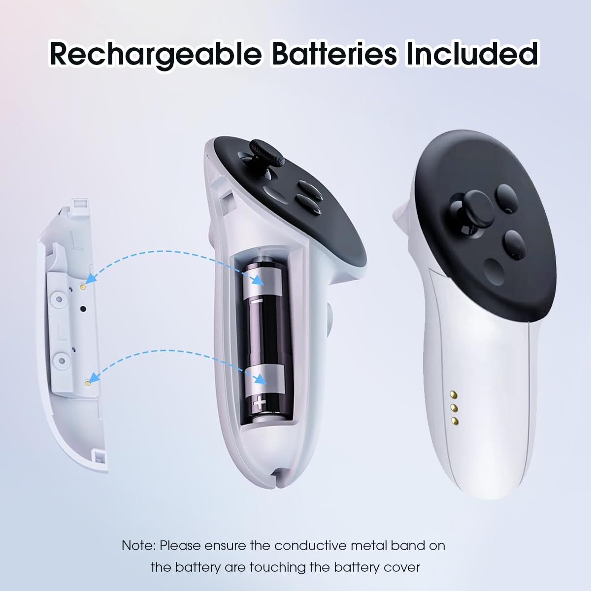 Moginno Magnetic Charging Dock for Meta Quest 3S/3 - VR Headset & Controller Charging Station with LED Indicator, 2 Rechargeable Batteries & Display Stand (White) - Perfect for Gaming, VR Entertainment & Device Organization