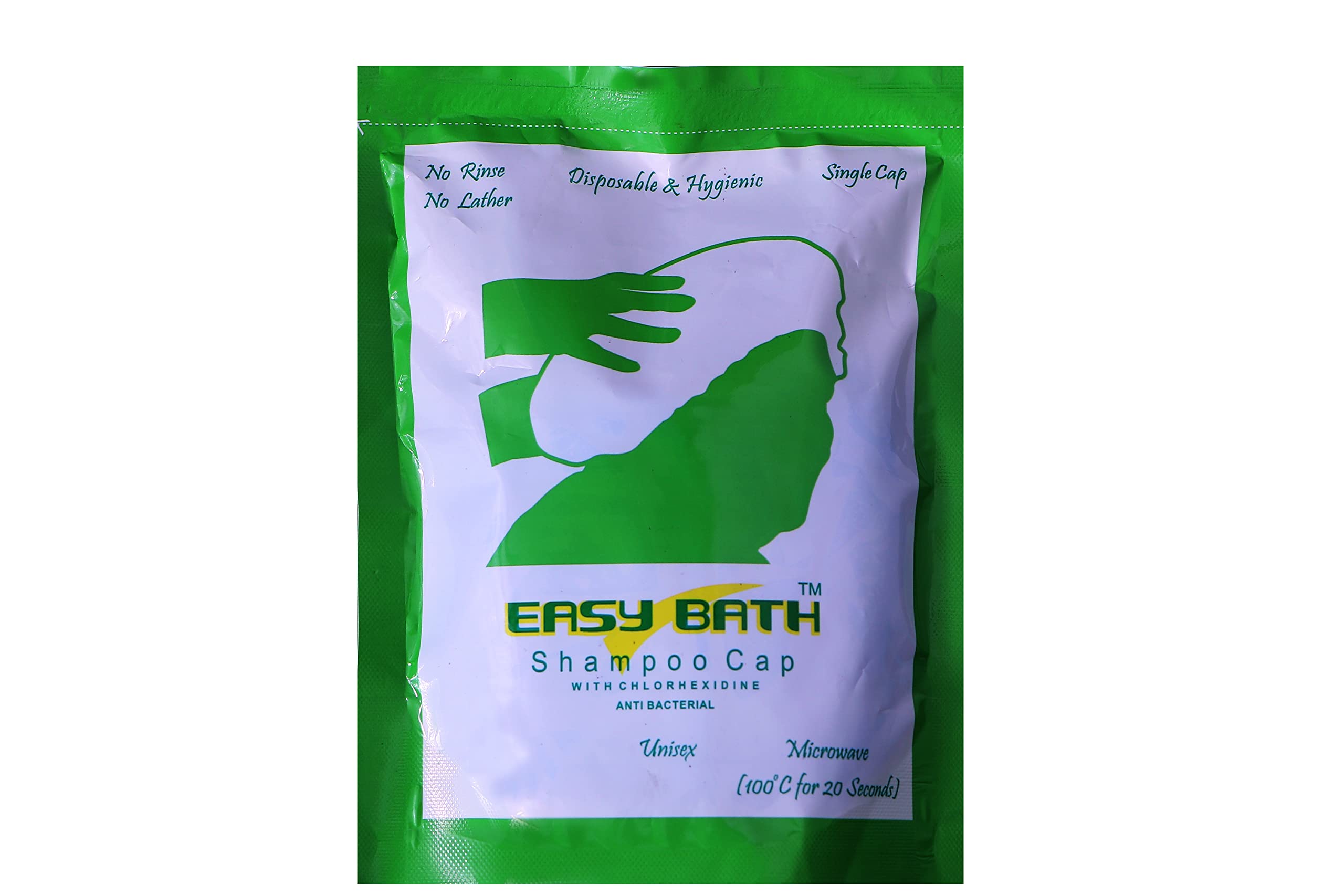 Easy Bath Shampoo Cap - Single Step Hair Wash & Conditioner for Adults & Elderly Care (Pack of 1) | Waterless Showering Solution for Bedridden Patients & Post-Surgery Care