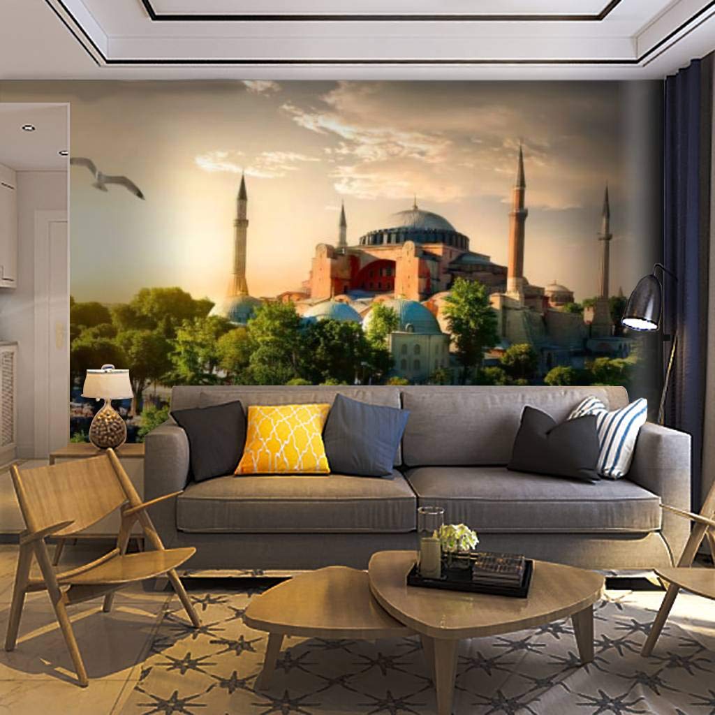 Self-Adhesive Removable Wallpaper Mural - Beautiful Birds & Hagia Sophia Design, Peel & Stick Wall Decor for Living Room, Bedroom, Home Office | Easy DIY Home Craft Decal & Wall Sticker