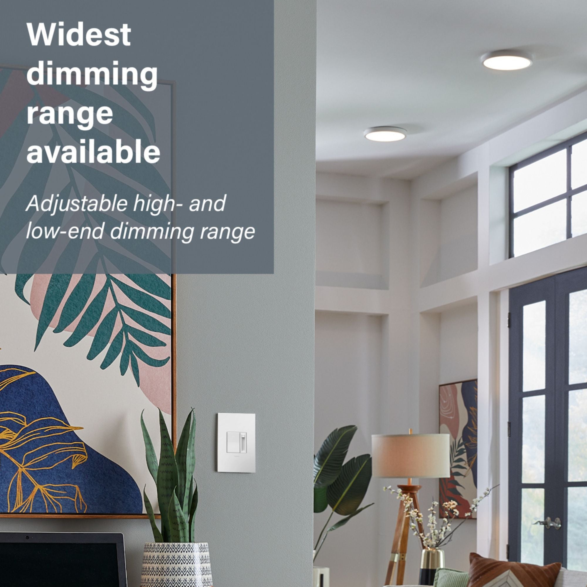 Adorne Paddle LED Advanced Dimmer Switch - 150W Single Pole/3-Way Compatible, Graphite Finish - Perfect for Bedroom, Living Room & Kitchen Lighting Control