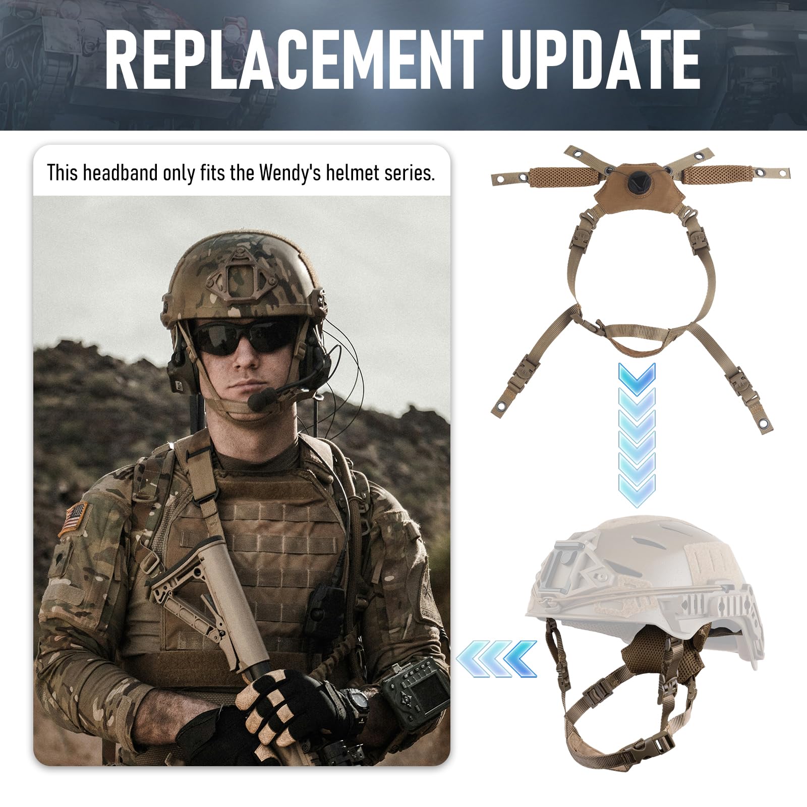Premium Tactical Helmet Padding Kit - Military Grade Comfort & Protection for Outdoor, Airsoft & Shooting Sports