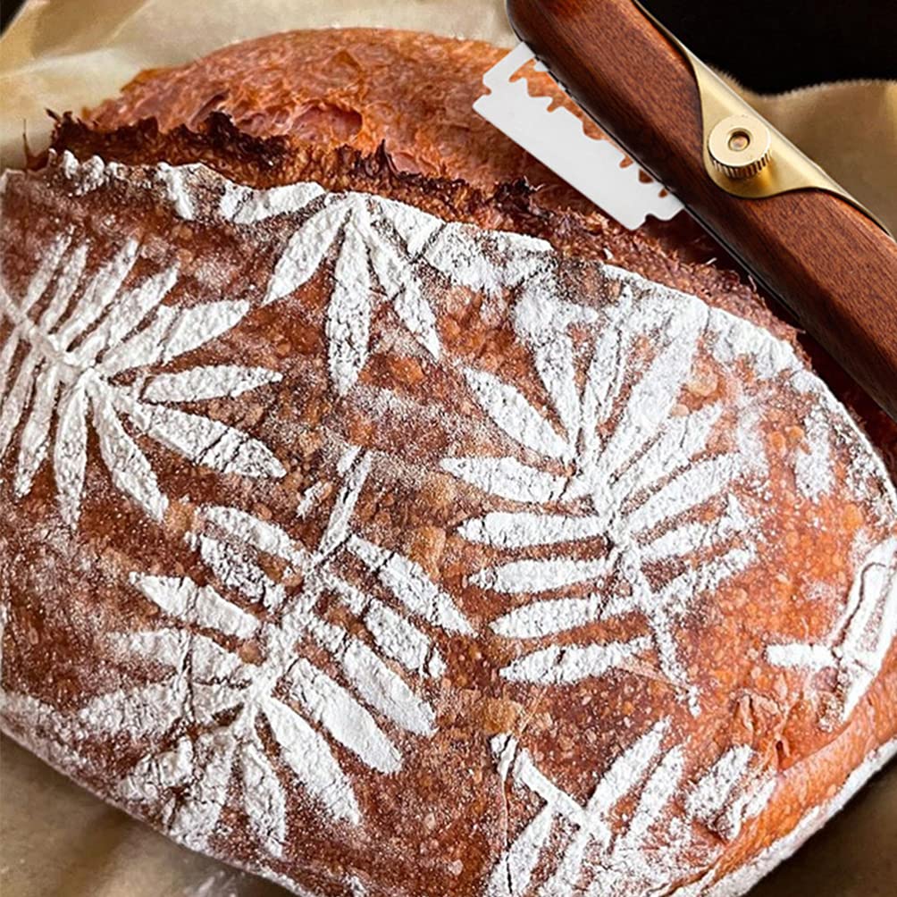 Angoily Bread Lame Tool - Professional Dough Scoring Knife with Stainless Steel Blades, Wooden Handle Baker's Kit for Perfect French Sourdough Bread Making - Ideal for Home Bakers & Artisan Bread Shops