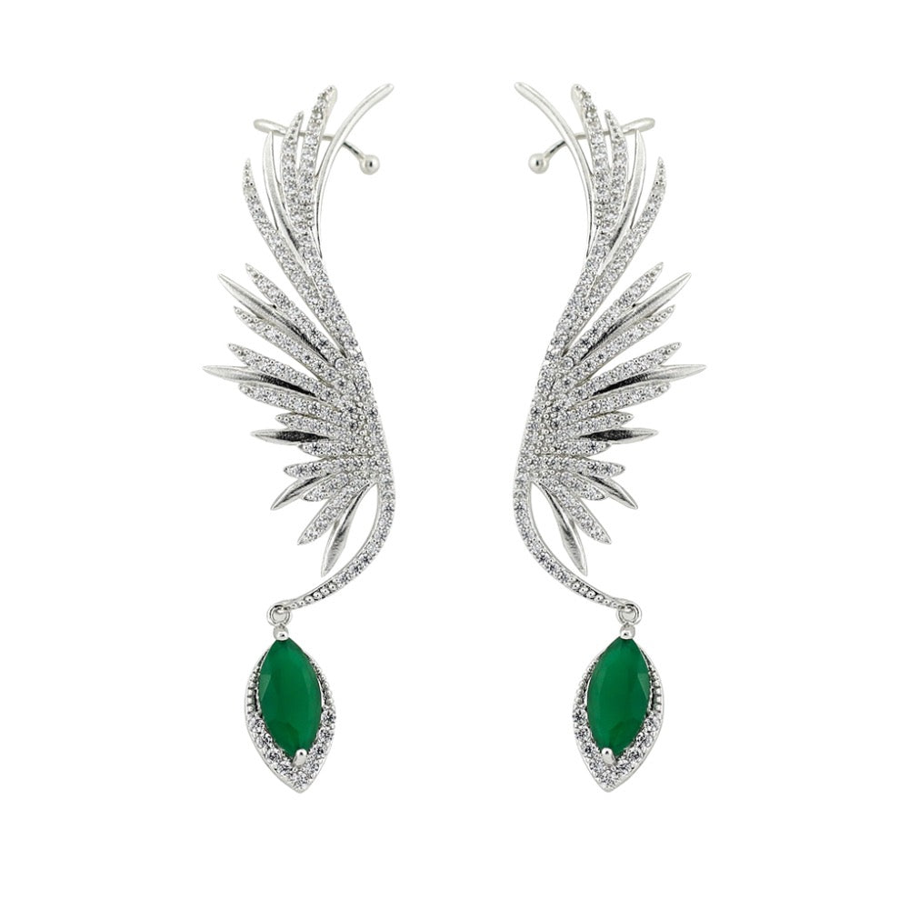 Elegant Green Cubic Zirconia Dangle Earrings for Wedding & Bridal Jewelry - Perfect for Bridesmaids, Formal Events & Special Occasions