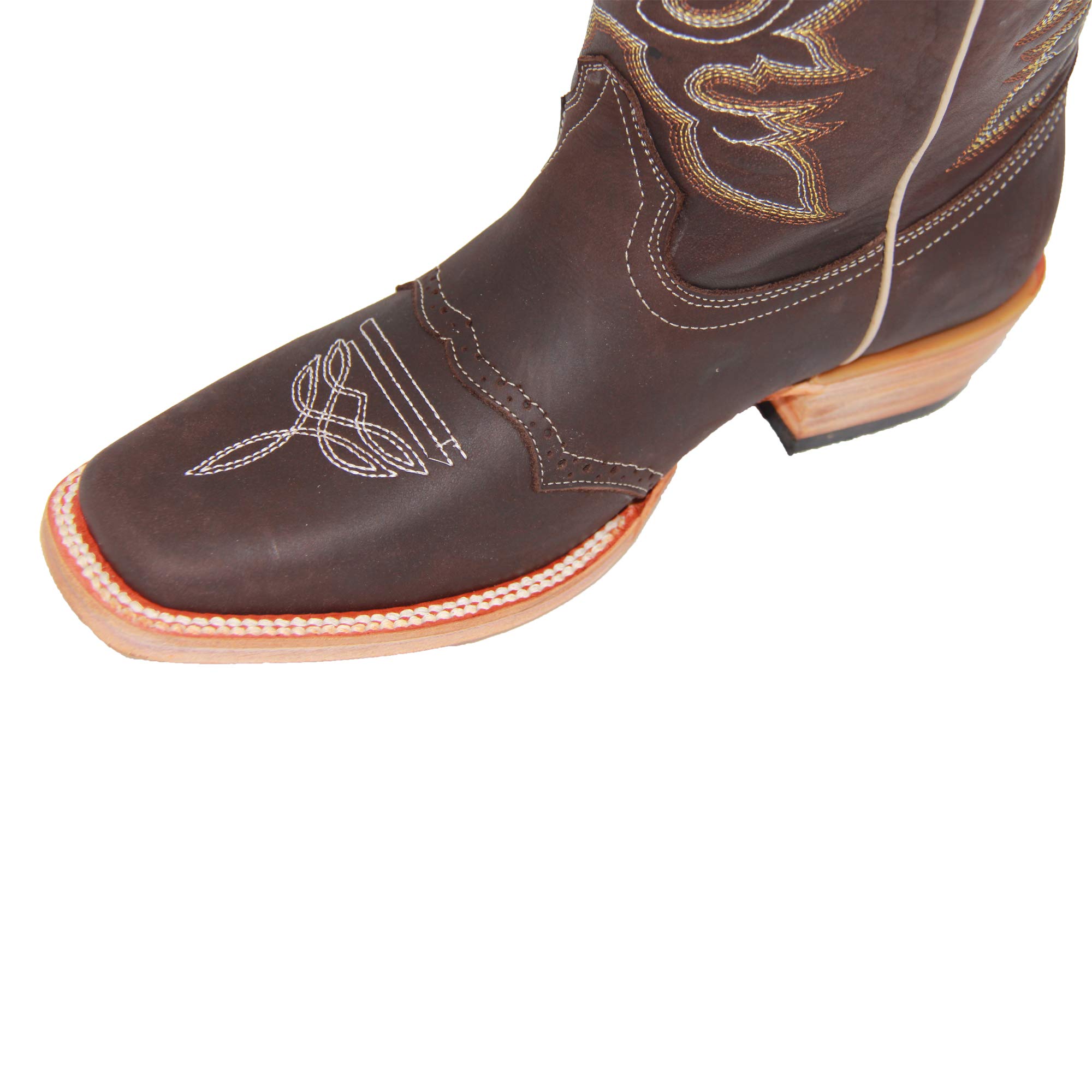 Women's Genuine Leather Cowboy Boots - Western Square Toe Cowgirl Boots for Rodeo, Country Dancing & Outdoor Adventures