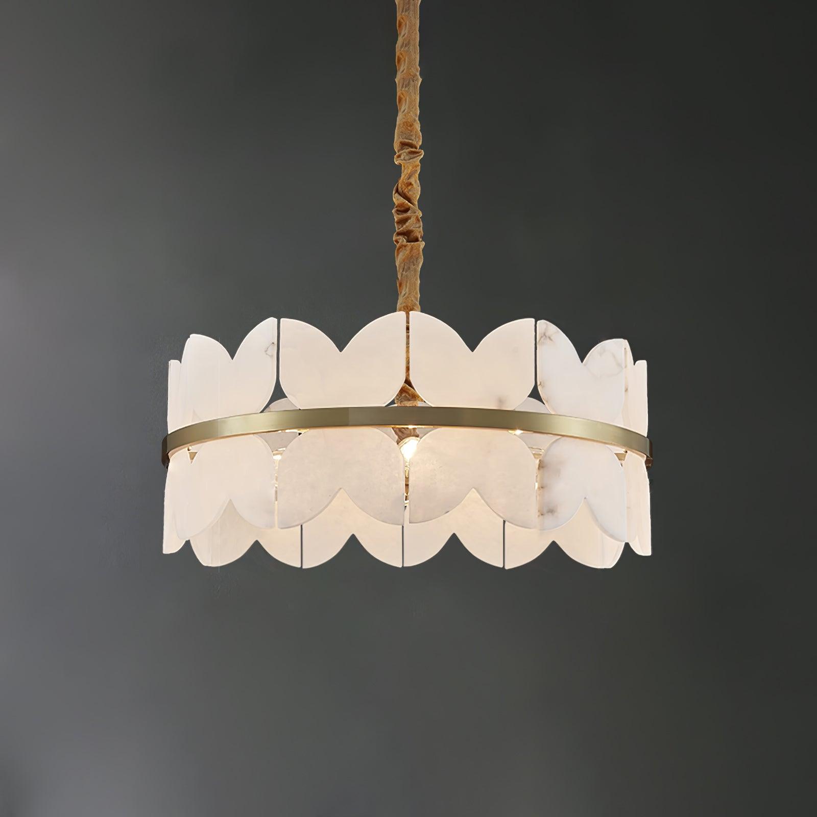 Elegant Alabaster Cloudscape Chandelier - Modern Crystal Ceiling Light Fixture for Dining Room, Bedroom & Living Room Decor