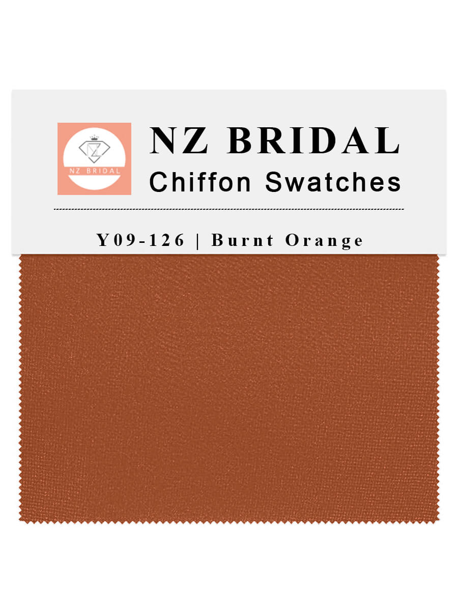 Burnt Orange Chiffon Fabric Swatch Samples - Premium Quality for Dresses, Scarves & DIY Craft Projects