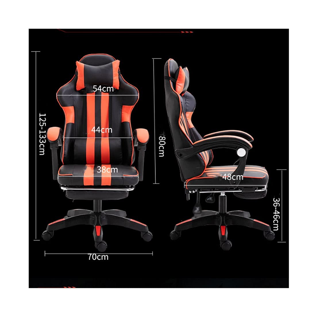 Ergonomic Gaming Chair with Footrest - High Back PU Leather Computer Office Chair for Home & Work, Adjustable Racing Style Video Game Chair (White) - Perfect for PC Gaming, Streaming & Long Work Sessions