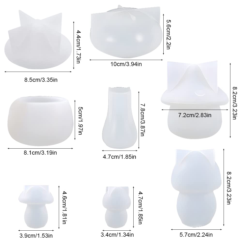 6 Pcs Mushroom Resin Molds - Premium Silicone DIY Craft Molds for Epoxy Resin, Candle Making & Storage Box Decoration - Perfect for Home Decor, Gift Making & Craft Projects