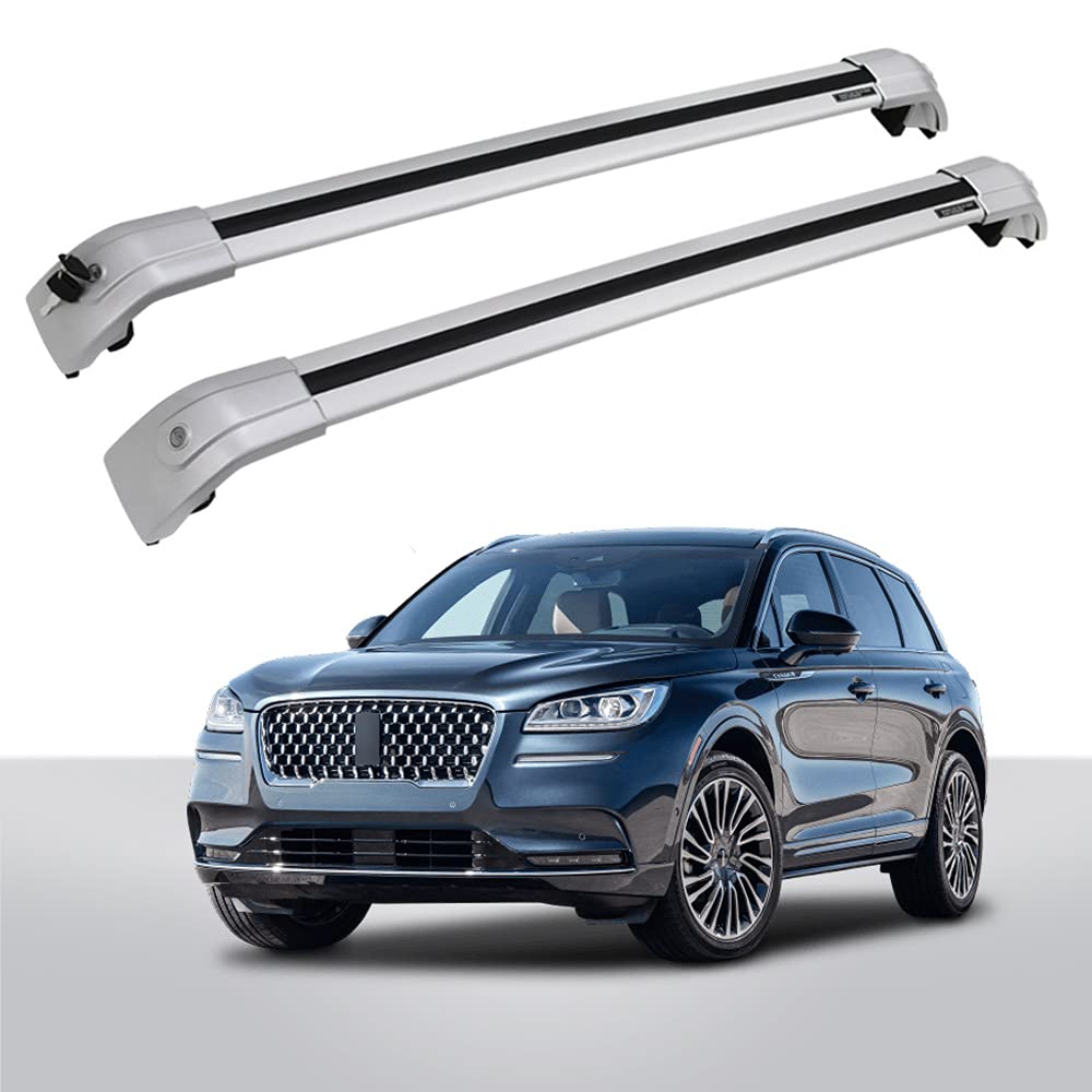 Lockable Cross Bars Roof Rack for 2020-2023 Lincoln Corsair | Heavy Duty Cargo Carrier Accessories with Flush Side Rails | Perfect for Road Trips, Camping & Outdoor Adventures
