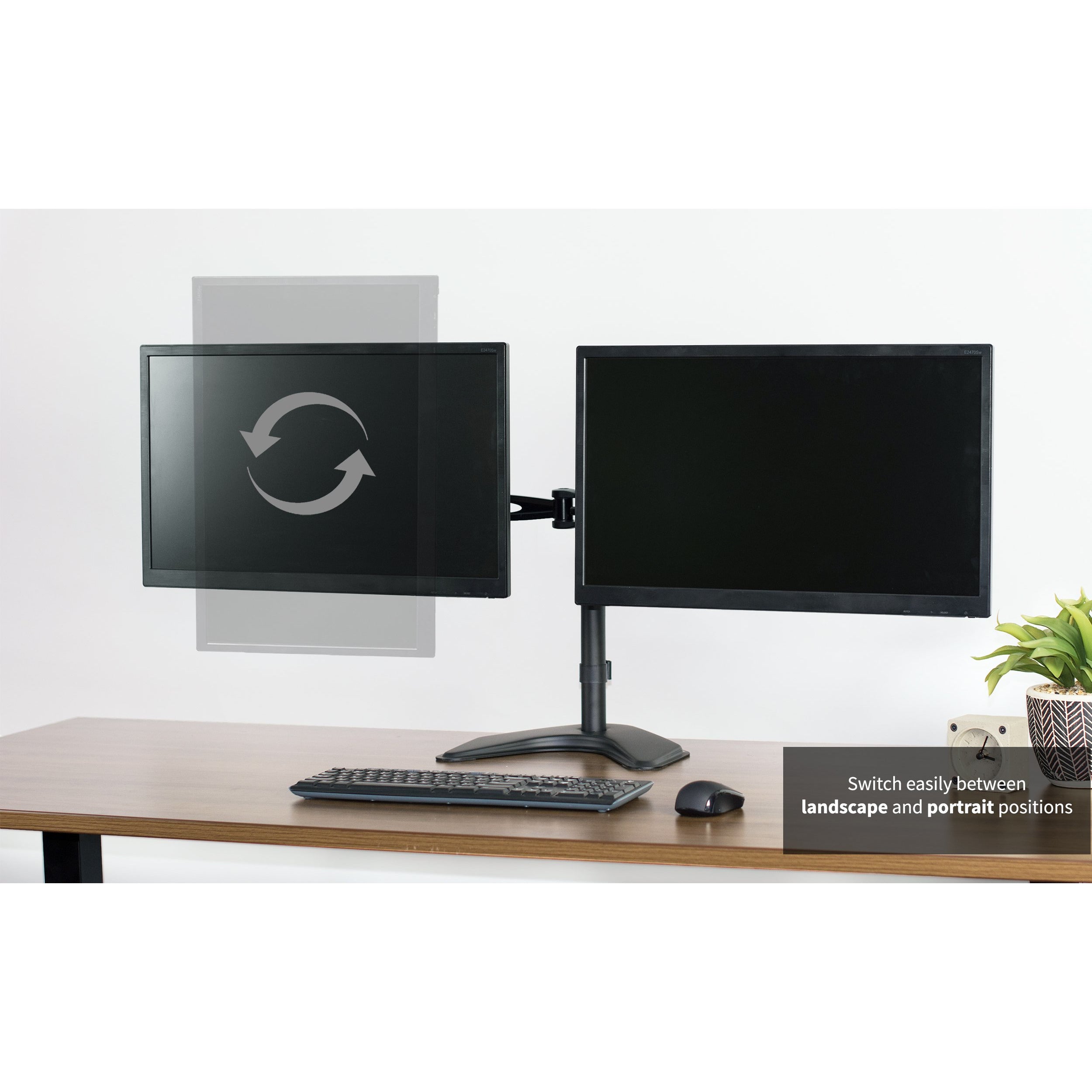 Dual Monitor Stand for Desk - Adjustable Ergonomic Mount for 2 Screens - Perfect for Home Office, Gaming & Workspace Setup