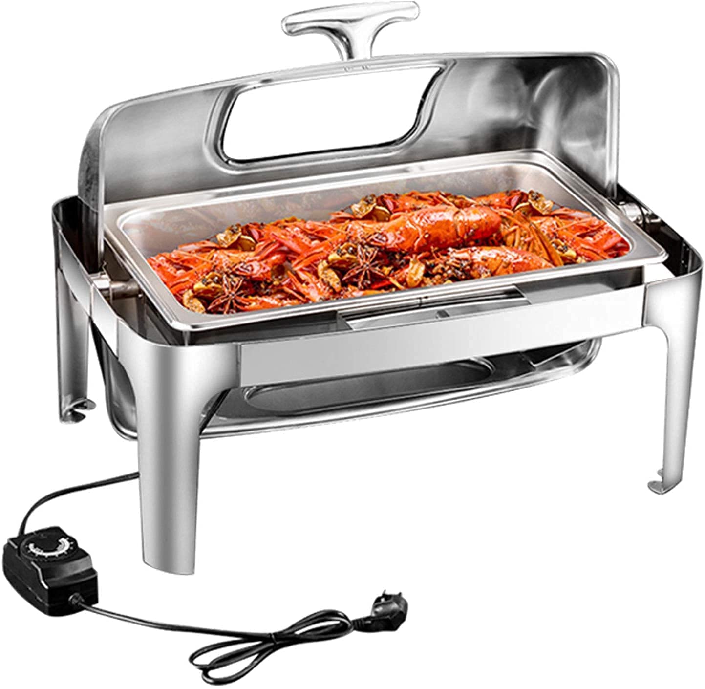 Electric Catering Food Warmer Chafing Dish Buffet Set - 9L Rectangular Stainless Steel Chafer for Parties, Football Games, Office Gatherings & Events | Perfect for Buffets, Catering, Weddings & Outdoor Dining (GN 1/2 & GN 1/1 Sizes)
