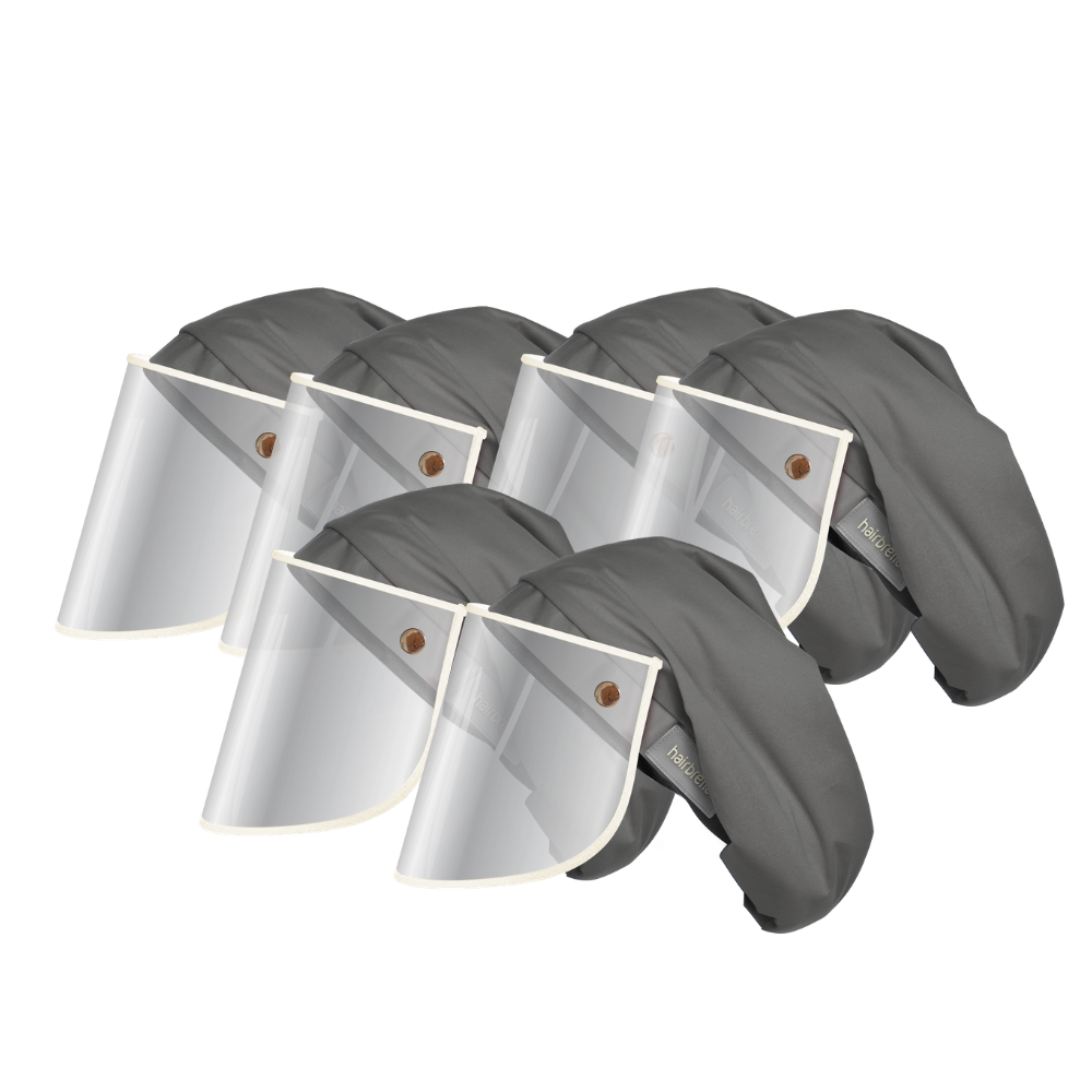 Hairbrella Pro XL Scrub Cap with Face Shield - 6 Pack Surgical Bouffant Cap for Nurses & Doctors (Buy 5 Get 1 Free) - Ideal for Hospitals, Clinics & Medical Professionals