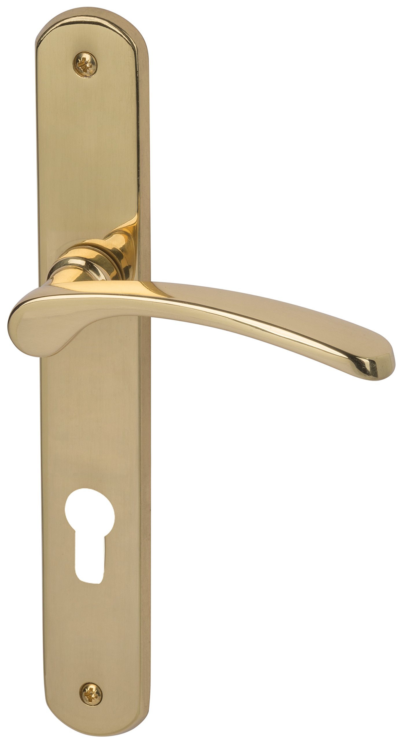 Amos-LS 32740023 Polished Brass Front Door Handle Set - Double-Sided Door Knob with PZ Mechanism - Elegant Door Fittings for Home Entryway & Interior Doors - Perfect for Traditional & Modern House Styles