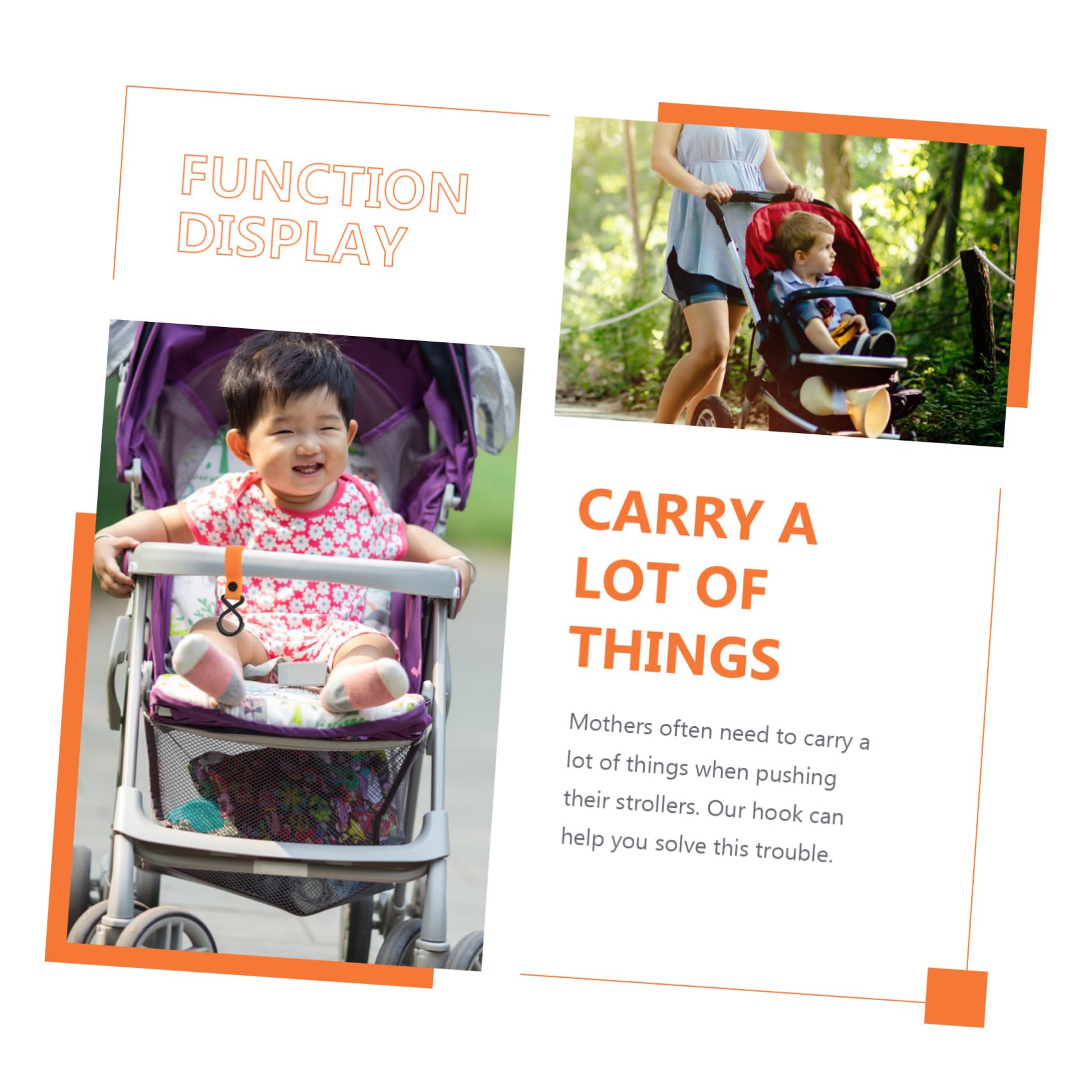 VICASKY 15-Pack Heavy Duty Stroller Hooks - Multi-Purpose Hanging Hooks for Wheelchairs, Prams & Pushchairs - Durable Strap Hangers for Shopping Bags, Purses & Baby Supplies - Perfect for Parents & Caregivers