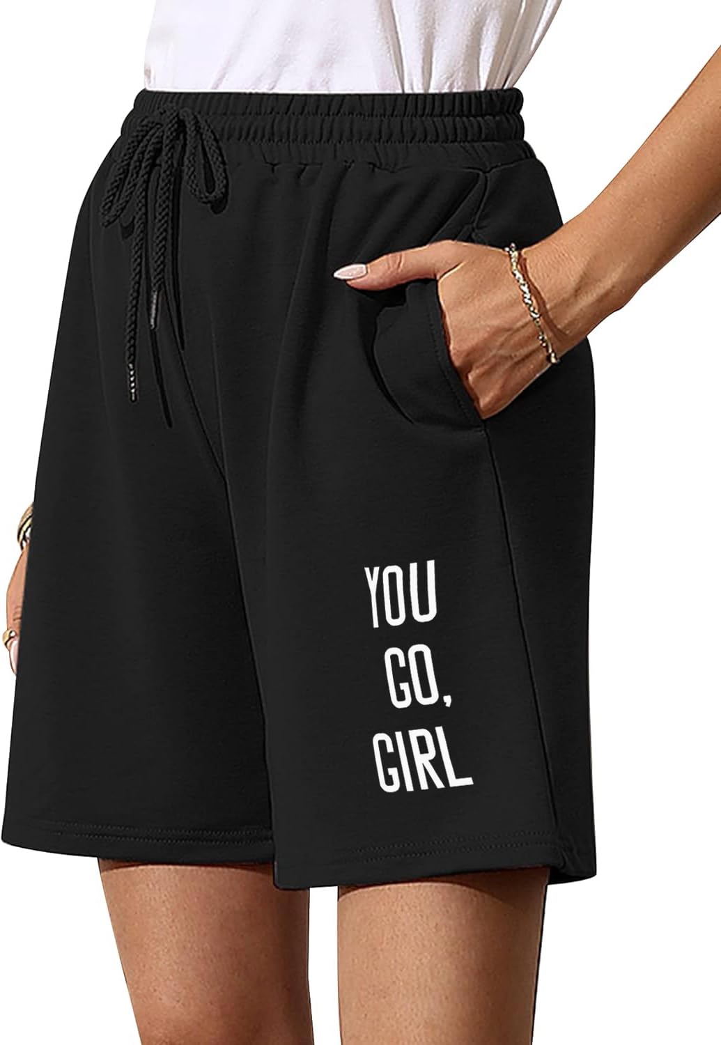 Hotfits Women's Green Cotton Summer Casual Shorts - Athletic Gym Running Jogger Shorts with Pockets, Relaxed Fit for Workout, Yoga, Travel & Lounge Wear