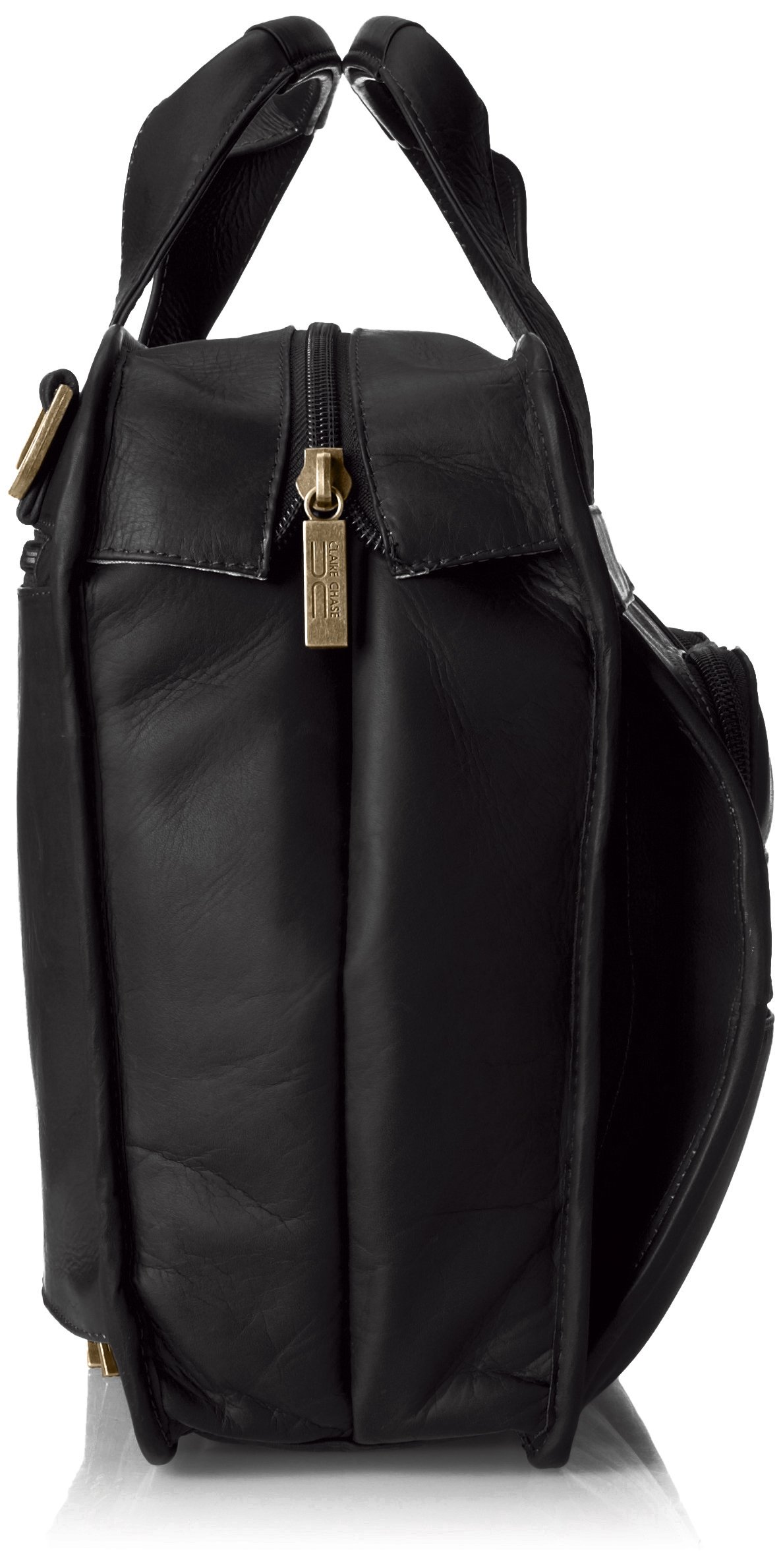Claire Chase Slimline Executive Briefcase for Business Professionals - Black Leather Laptop Bag - Perfect for Office, Travel & Meetings