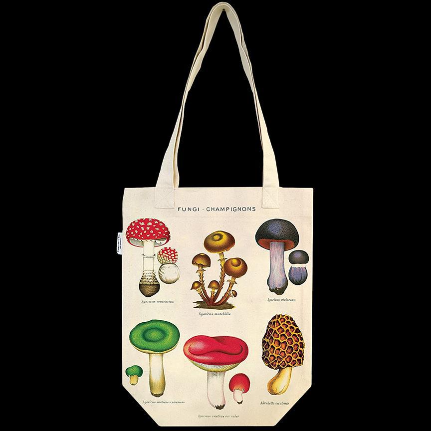 Eco-Friendly Mushroom Print Canvas Tote Bag - Large Reusable Grocery Shopping Bag for Women & Men - Perfect for Farmers Market, Beach & Daily Use