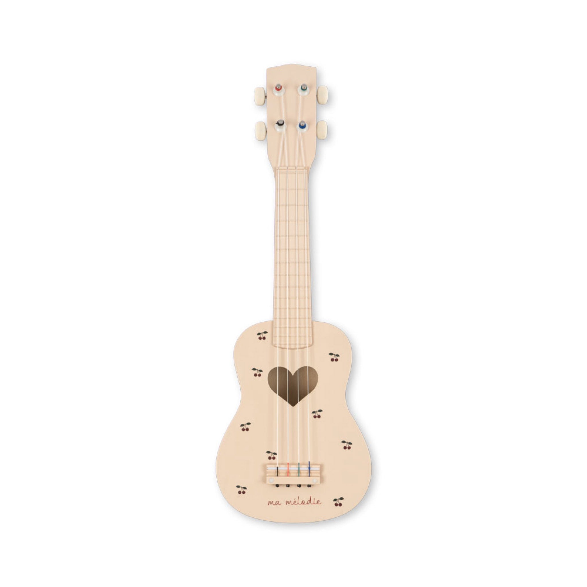 KONGES SLOJD FSC Certified Wooden Ukulele Toy - Glossy Cherry Finish | Perfect Musical Gift for Kids & Beginners | Playtime, Birthday & Music Education