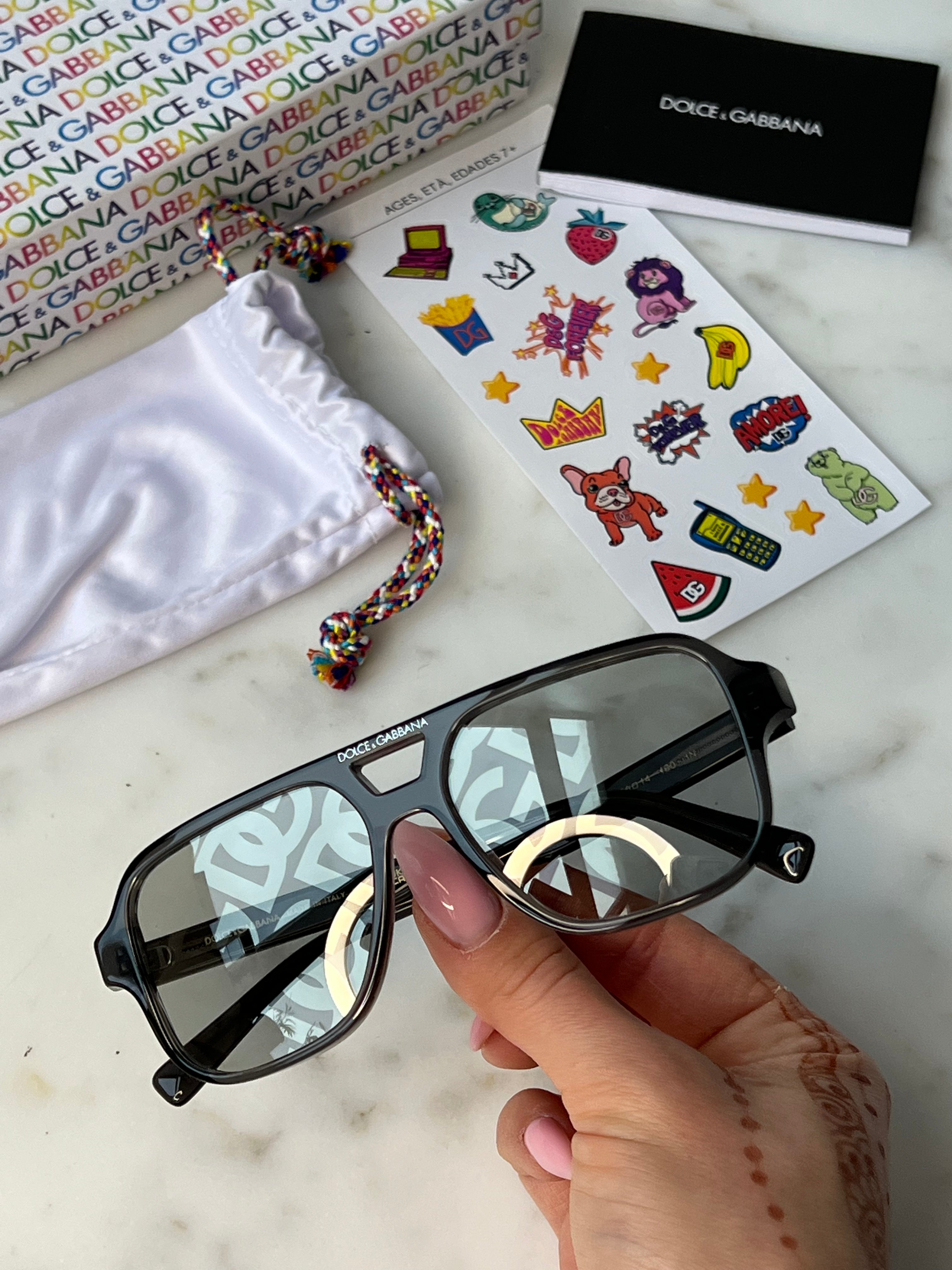 Dolce & Gabbana DX4003 Kids Aviator Sunglasses with Grey Mirrored Lenses - UV Protection for Boys & Girls - Perfect for Beach, Outdoor Play & Summer Fashion