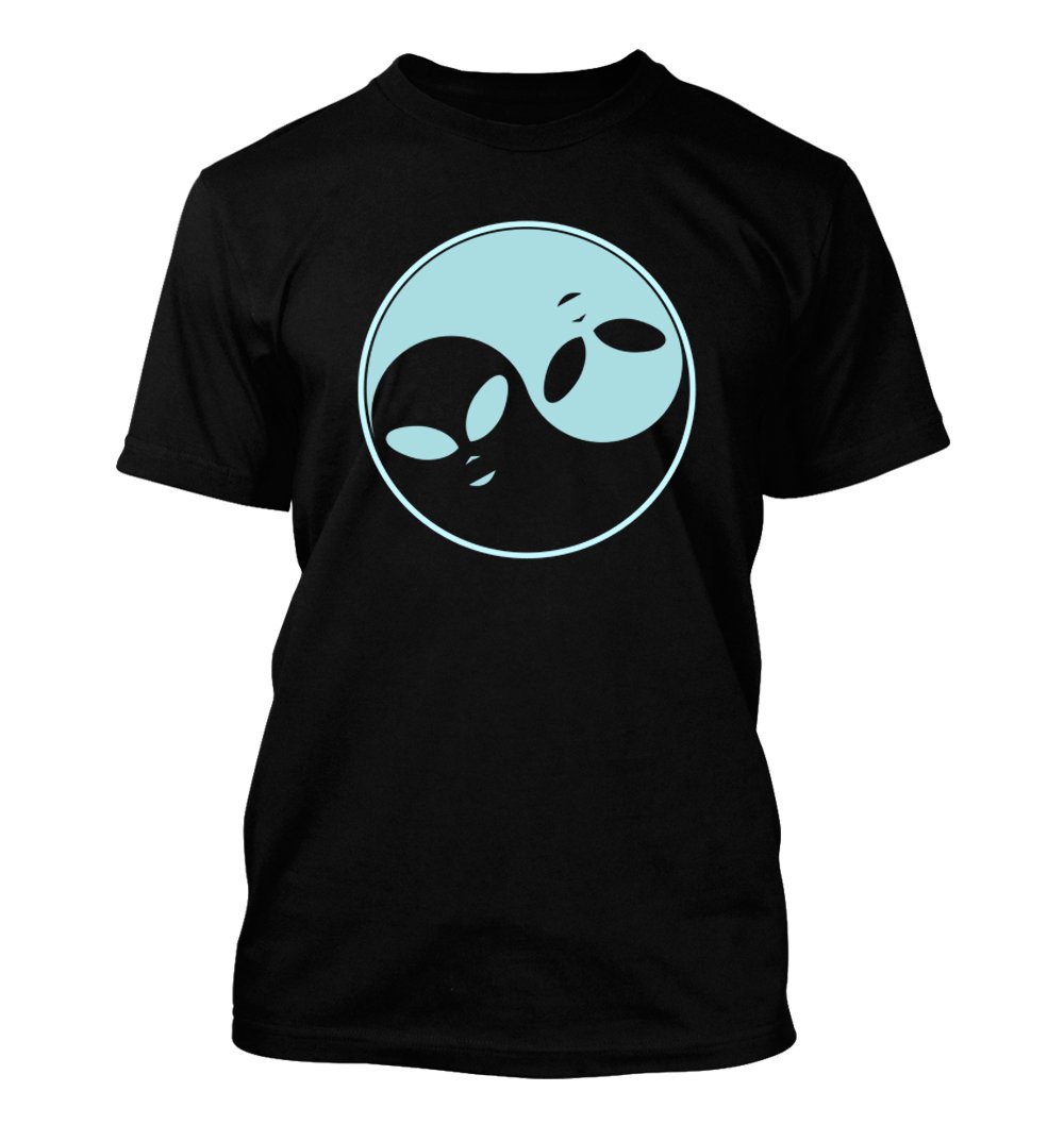 Alien Yin Yang #364 - Funny Humor Graphic Men's T-Shirt | Cool Sci-Fi Novelty Tee for Casual Wear & Gifts