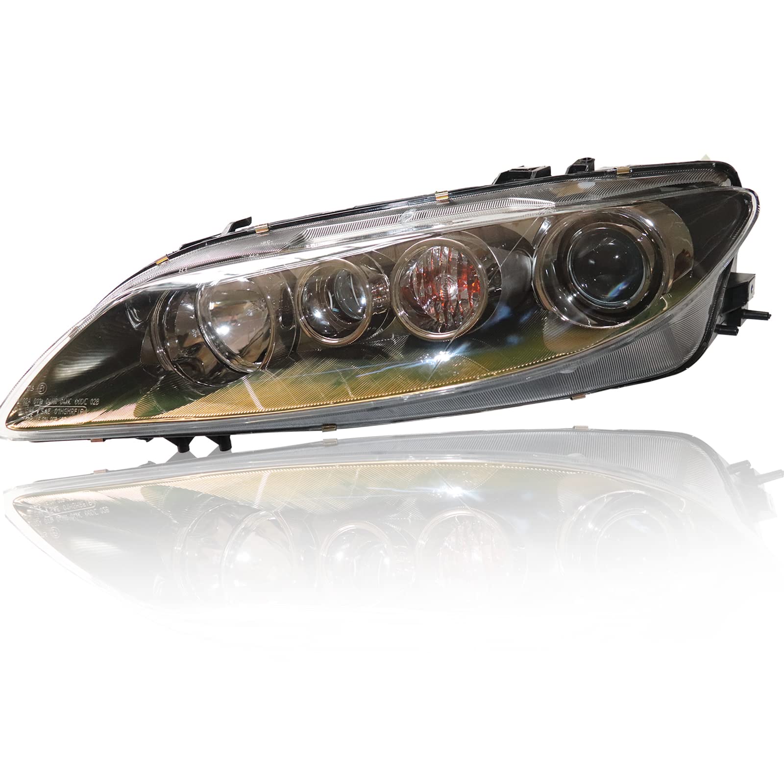 2006-2008 Mazda 6 Driver Side Left Headlight Assembly - Black Housing with Clear Lens (Part #MA2502134, MA2503134) | Direct Fit Replacement | US Stock | Perfect for Night Driving & Foggy Conditions