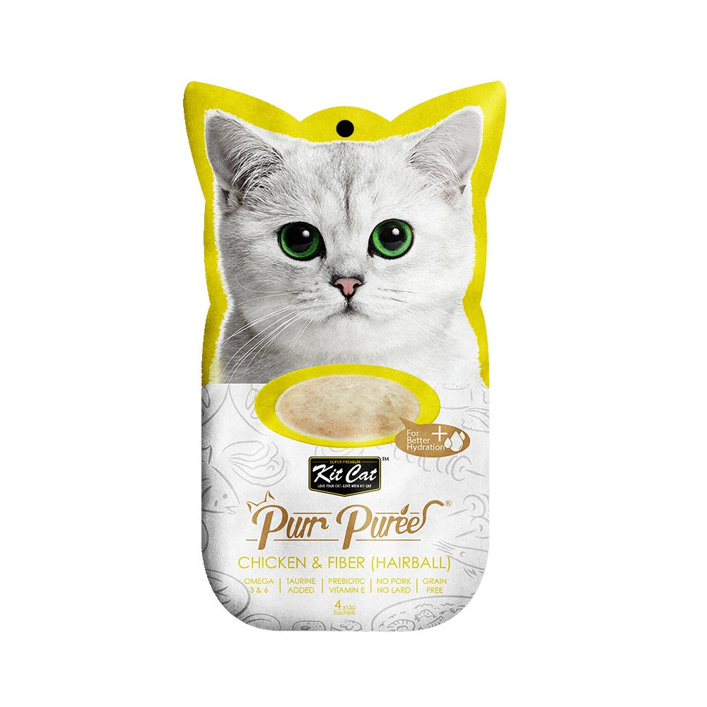 Kit Cat Purr Puree and Puree Plus+ Cat Treats - 4 Stick Pack x 15g (15 Flavor Variety) | Best Price $3.05 | Perfect for Travel, Training & Daily Snacks