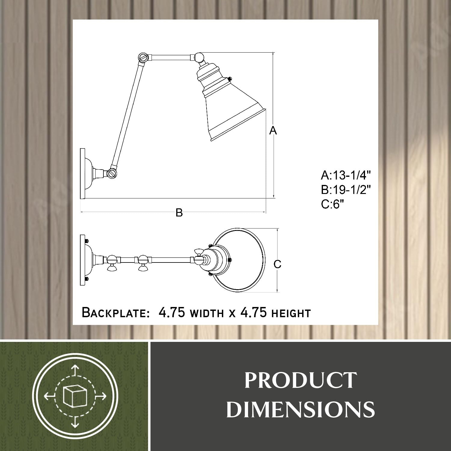 VAXCEL Alexis 6-Inch Adjustable Swing Arm Wall Lamp - Oil Rubbed Bronze & Satin Gold Finish with Metal Shade - Perfect for Bedroom Reading, Office Task Lighting & Living Room Decor