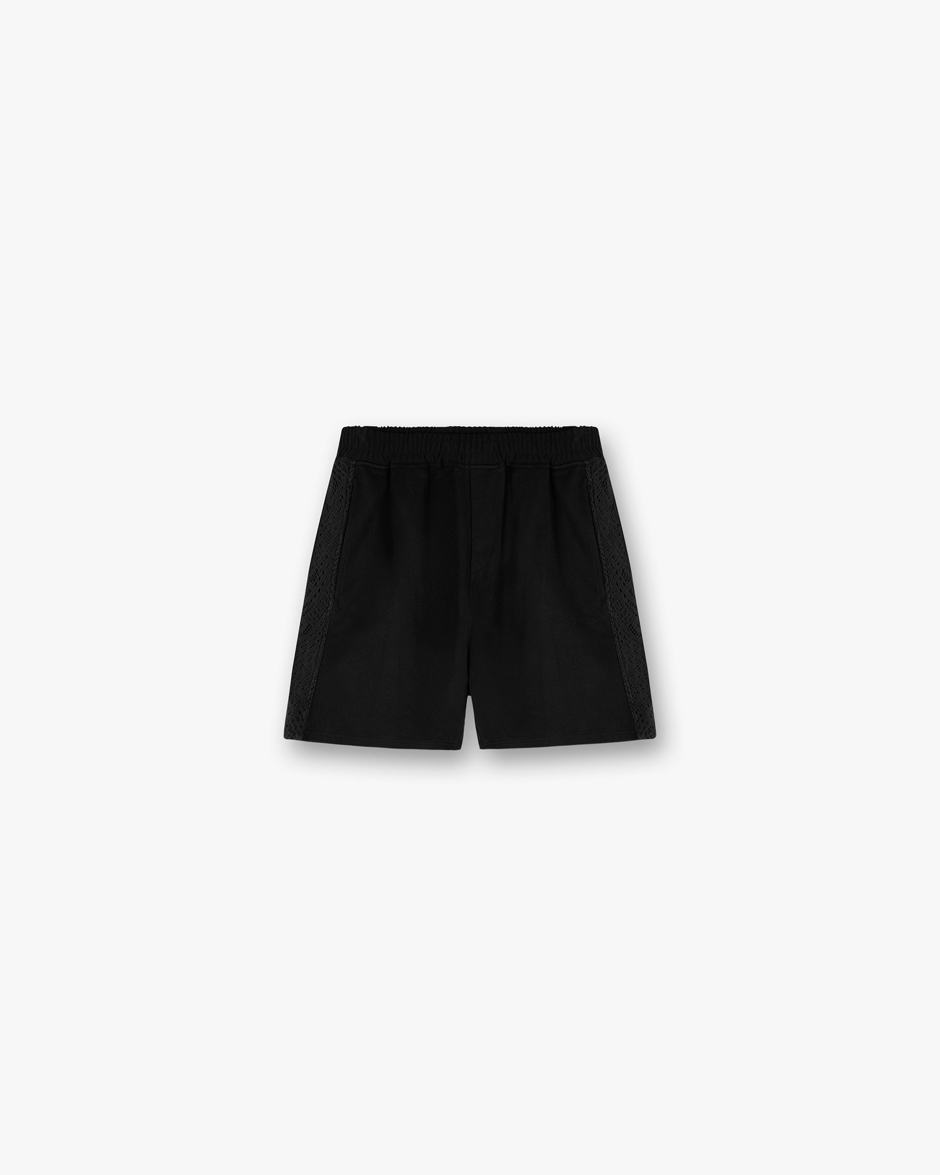 Black Knitted Panel Shorts for Men - Comfortable & Stylish Casual Wear for Summer, Gym, and Lounge