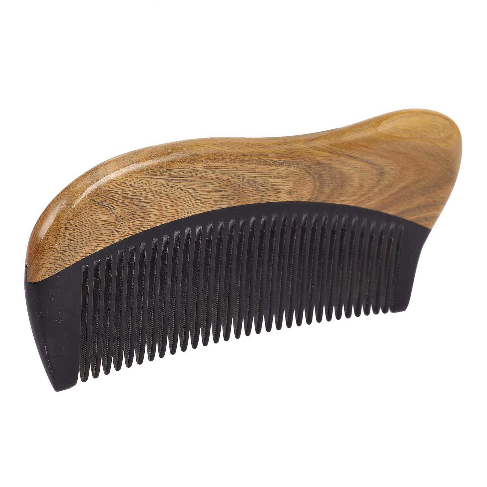 Censous 2X Natural Green Sandalwood Hair Comb - Anti-Static Wooden Fine Tooth Comb for Smooth Detangling & Scalp Massage - Perfect for Daily Hair Care & Styling