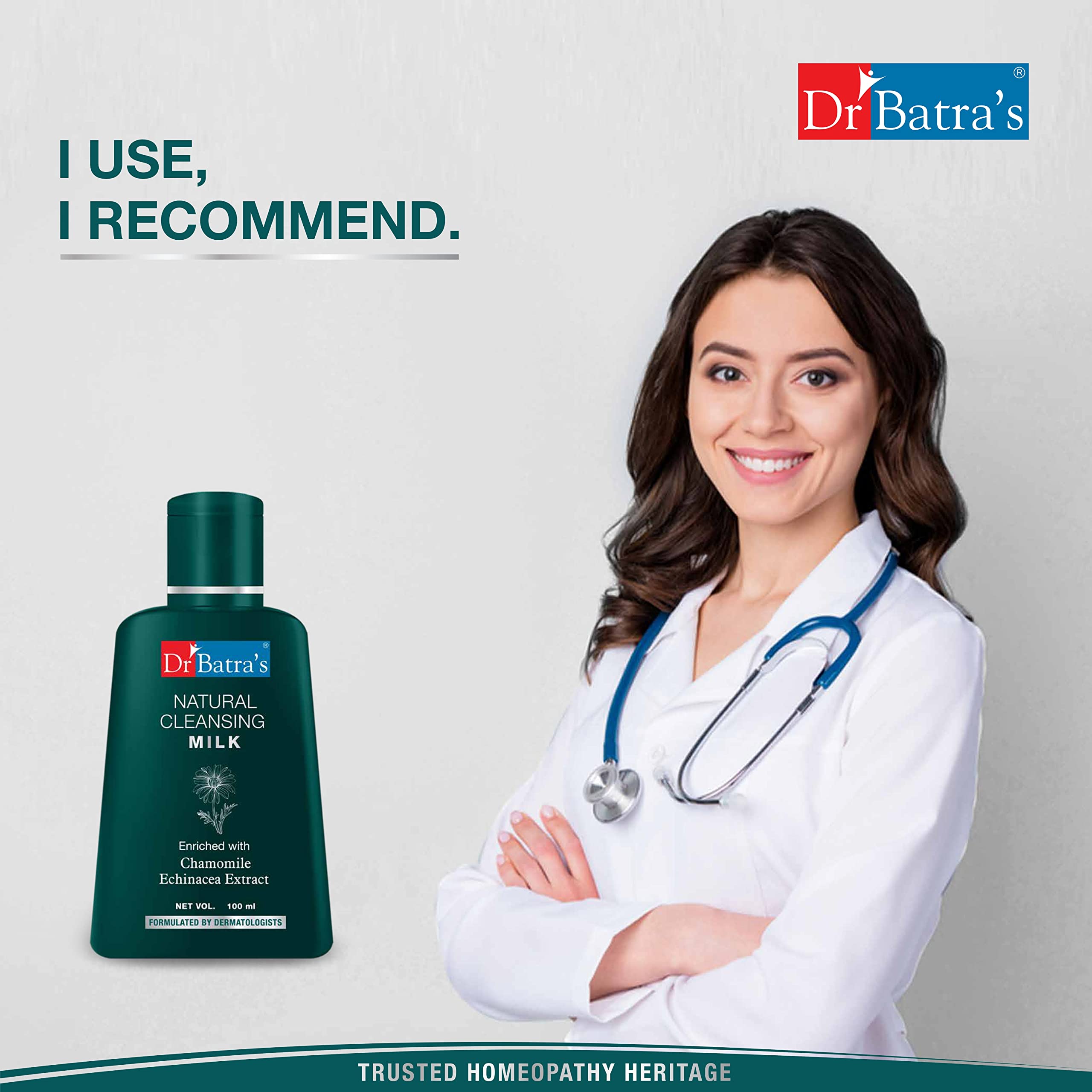 Dr Batra's Natural Cleansing Milk - 100ml | Gentle Face Wash for All Skin Types | Perfect for Daily Skincare Routine & Makeup Removal