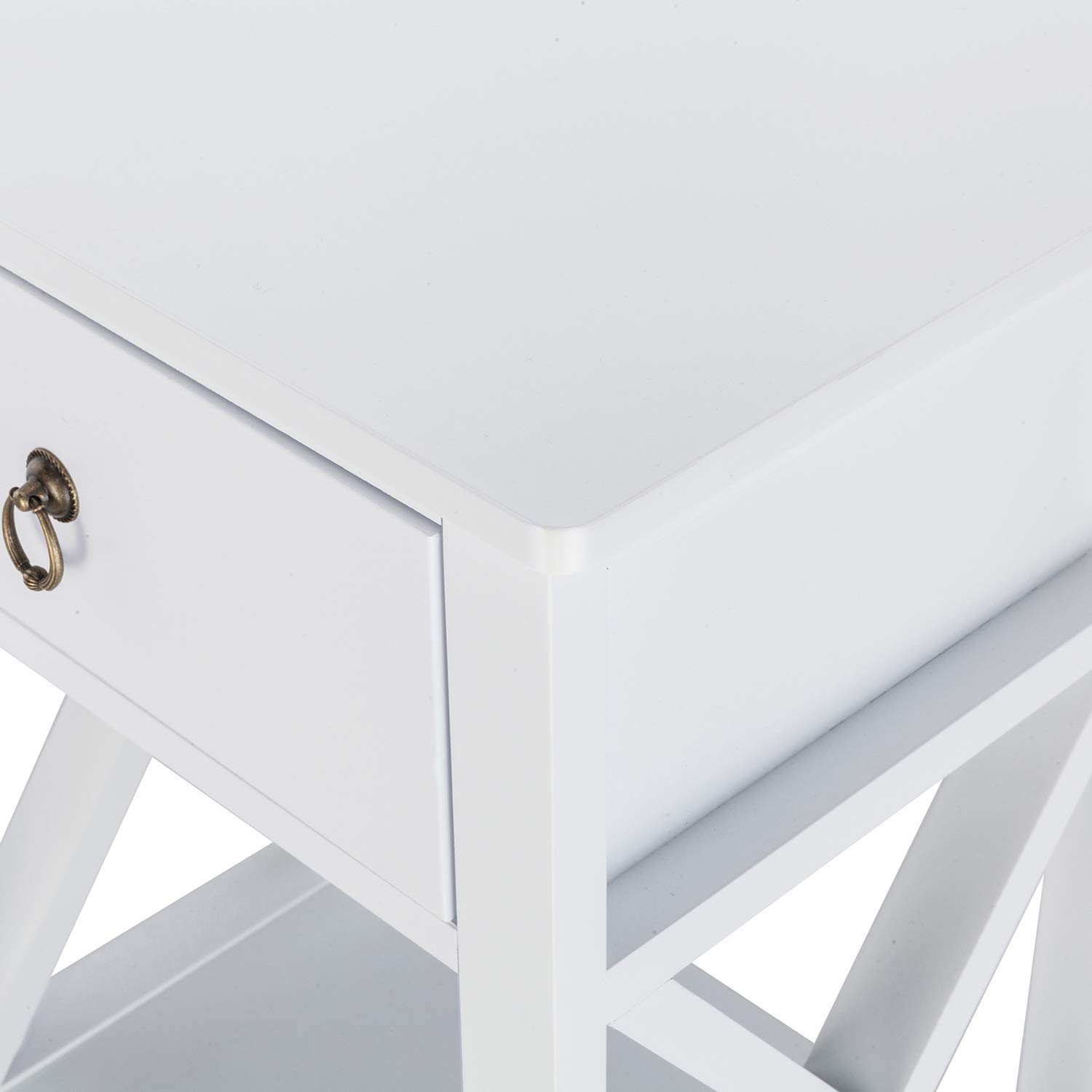 Modern Nightstand with Storage Shelf & Bin Drawer - Compact Side Table for Small Spaces - Perfect for Bedroom, Living Room, Dorm (Night Stand, End Table, Space-Saving Furniture)