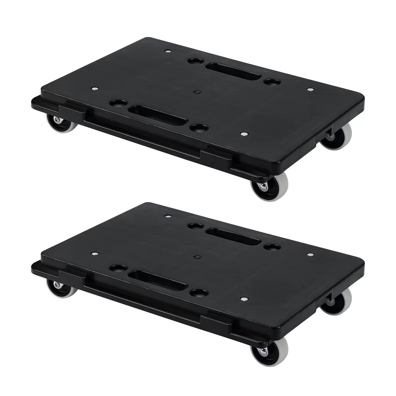 Portable Furniture Movers with Wheels - Heavy Duty Moving Rollers & Leg Dollies for Sofa, Table, Refrigerator - 4-Wheel Flat Dolly Set (2 Pack, 440 lbs Capacity, Black) - Ideal for Home Moving, Office Relocation & Warehouse Use