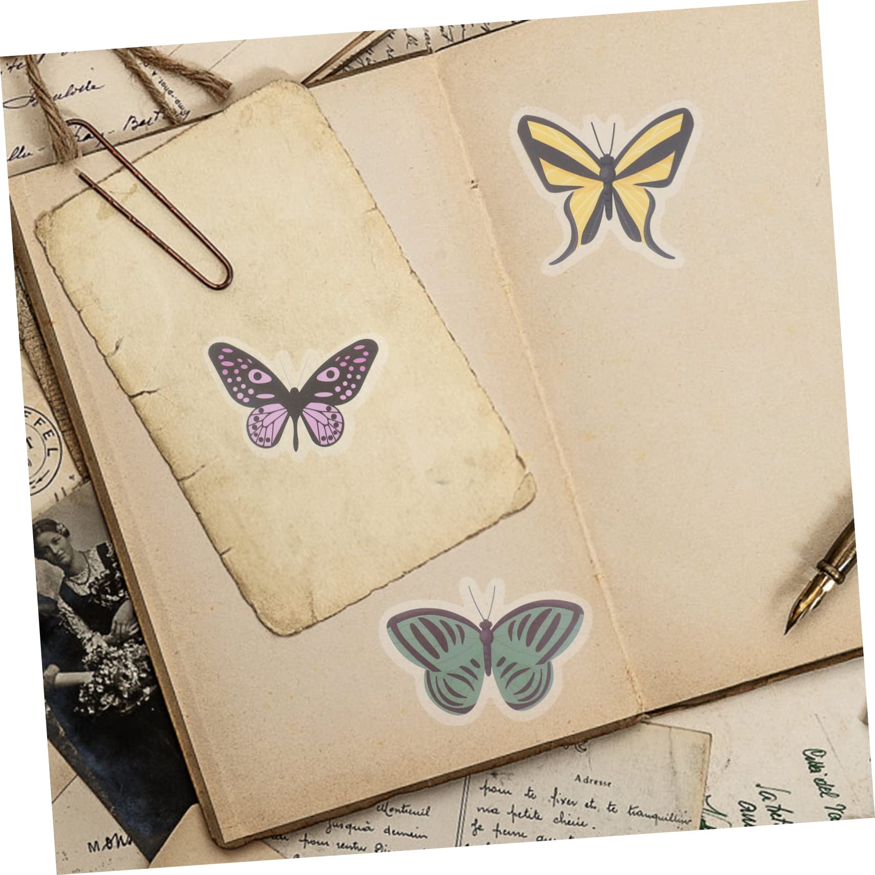16 Sets Butterfly Scrapbook Stickers - Transparent Decorative Labels for Journals, Planners & DIY Crafts - Perfect for Scrapbooking, Bullet Journaling & Gift Wrapping