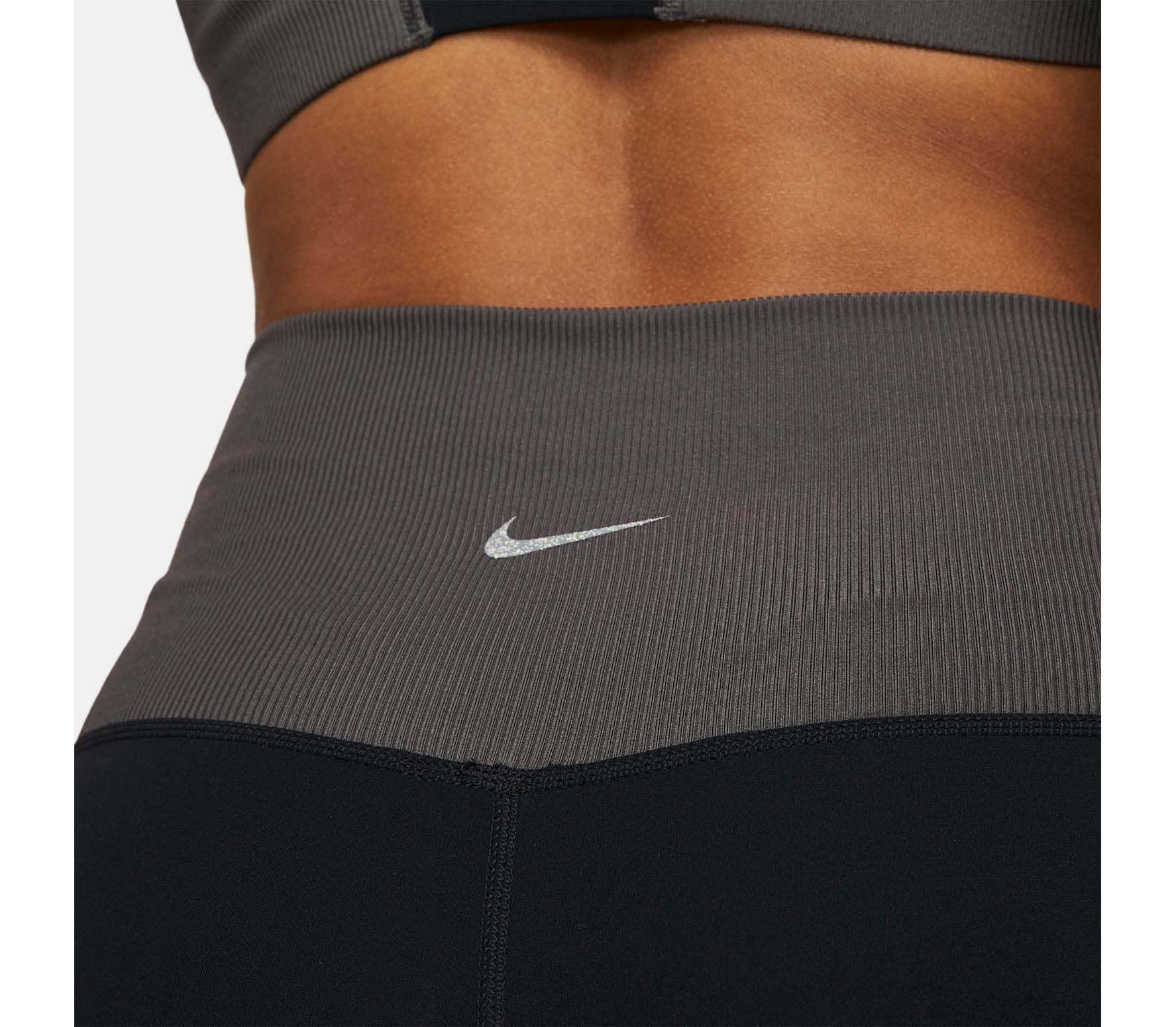 Nike Yoga Dri-FIT Luxe Women's 7/8 High-Rise Color-Block Leggings - Breathable Workout Pants for Yoga, Gym & Running - Black/Ash Grey XX-Large