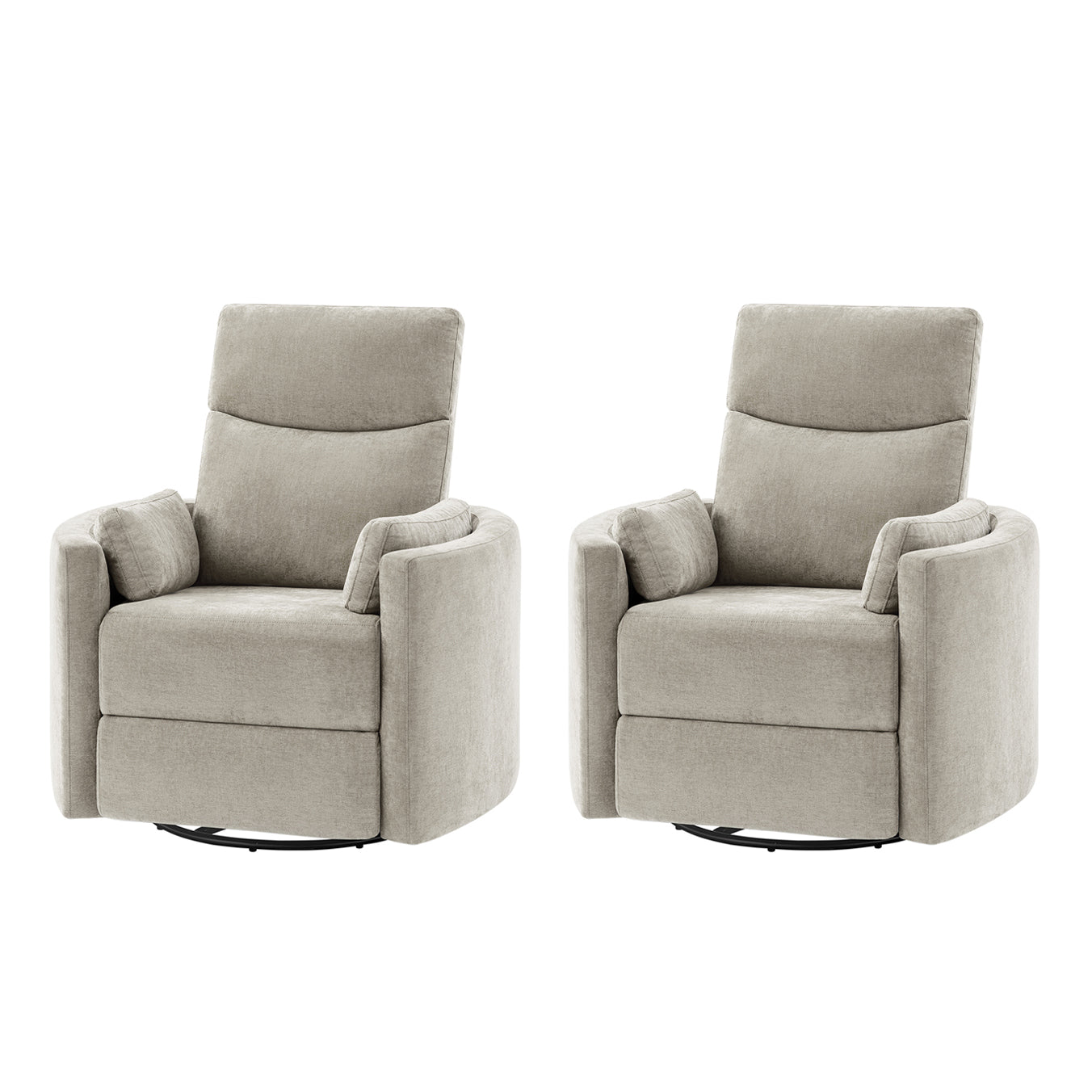 Monica Swivel Rocker Power Recliner Chair with Adjustable Headrest & Lumbar Support - Optional Removable Pillows - Perfect for Living Room, Home Theater & Relaxation