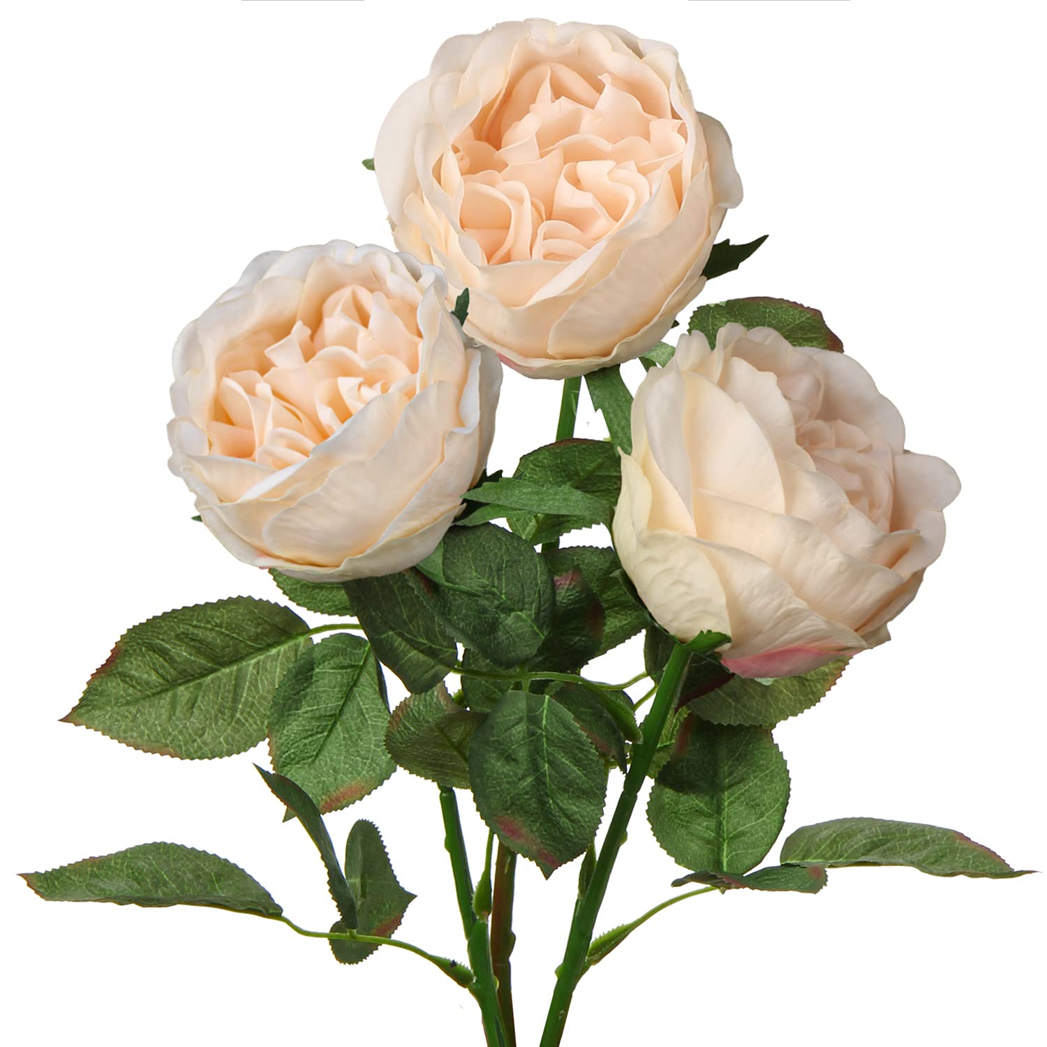 Real Touch Artificial Peony Flowers - 12 Pack Long Stem Faux Cabbage Roses for Wedding Bouquets, Home Decor, Centerpieces & Party Arrangements - Lifelike White Peony Blossoms for DIY Floral Displays & Table Decorations