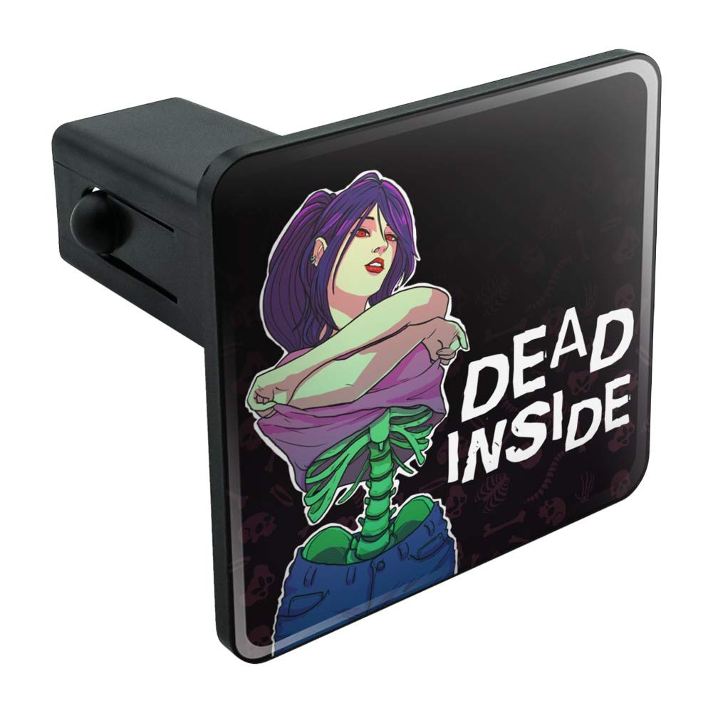 Dead Inside Girl Skeleton Tow Hitch Cover - Exposed Bones Design for Truck & Trailer - Perfect for Halloween, Gothic & Horror Fans