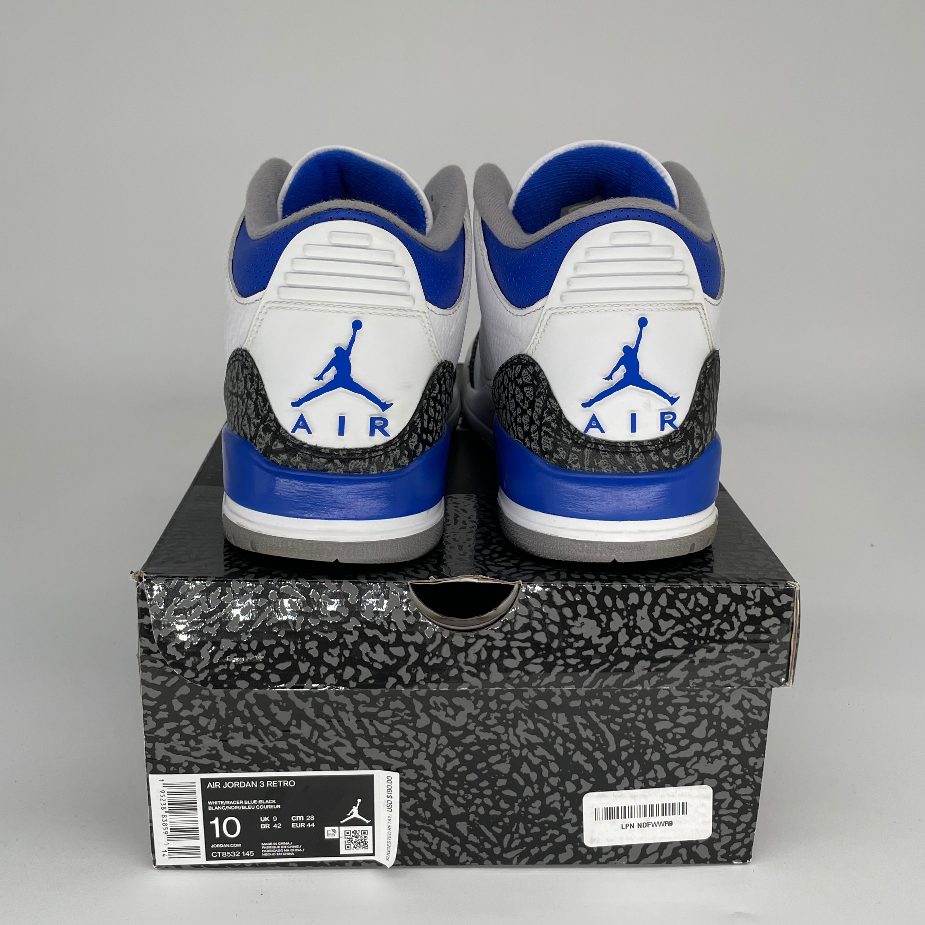 AIR JORDAN 3 RACER BLUE Men's Basketball Shoes Size 10 - Retro Style Sneakers for Running & Streetwear Fashion (CT8532-145) | Perfect for Casual Wear, Gym & Sports Activities