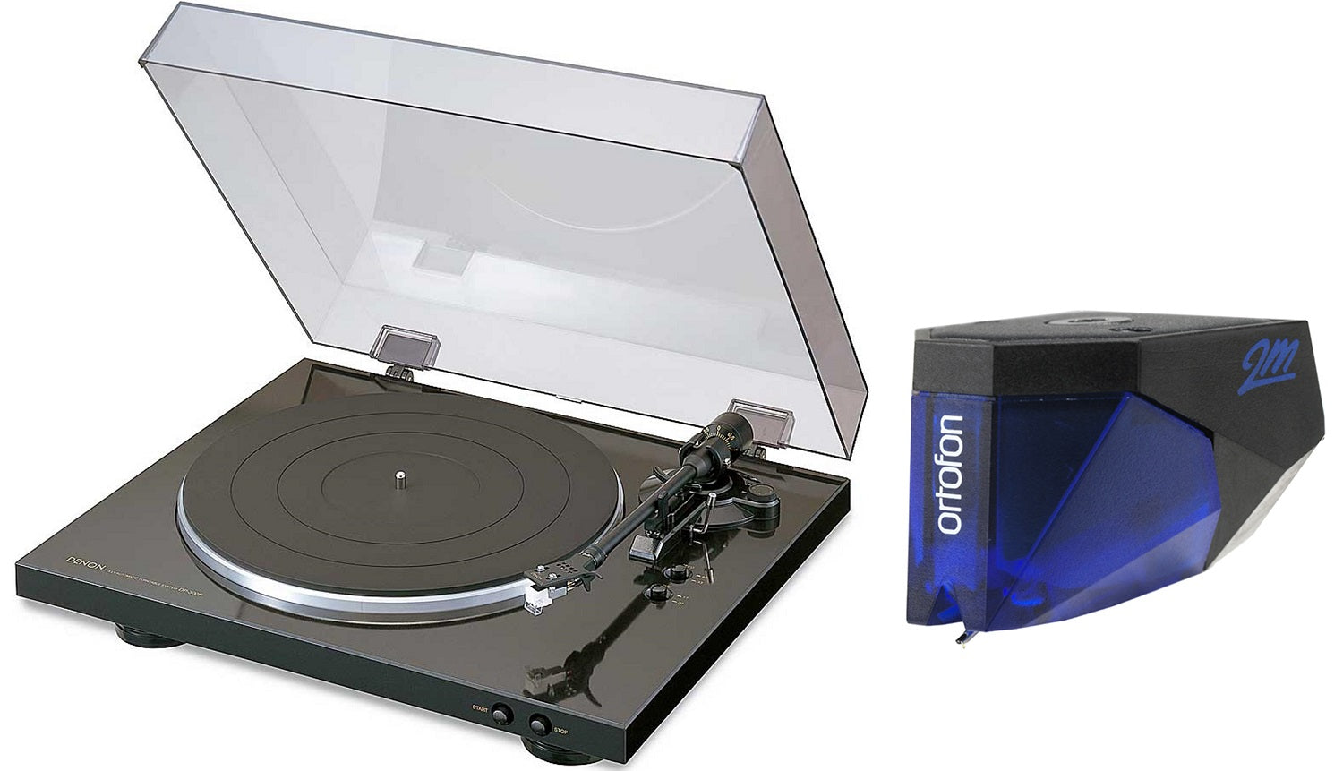 Denon DP-300F Fully Automatic Turntable with Ortofon 2M Blue Cartridge - Premium Vinyl Record Player for Home Audio & DJ Setup - Perfect for Audiophiles & Music Enthusiasts