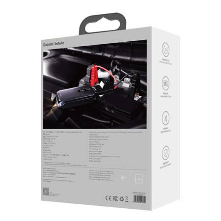 Baseus 12000mAh 1000A Portable Car Jump Starter - Emergency Battery Booster for Dead Car Battery - Perfect for Roadside Emergencies, Camping & Winter Travel