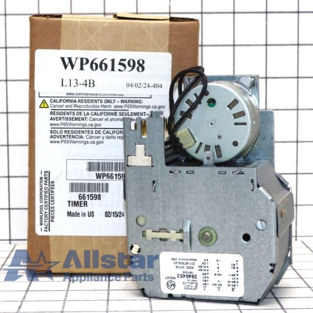 WP661598 Washing Machine Timer Replacement Part - Compatible with Multiple Brands - Easy DIY Installation for Laundry Room & Home Appliance Repair