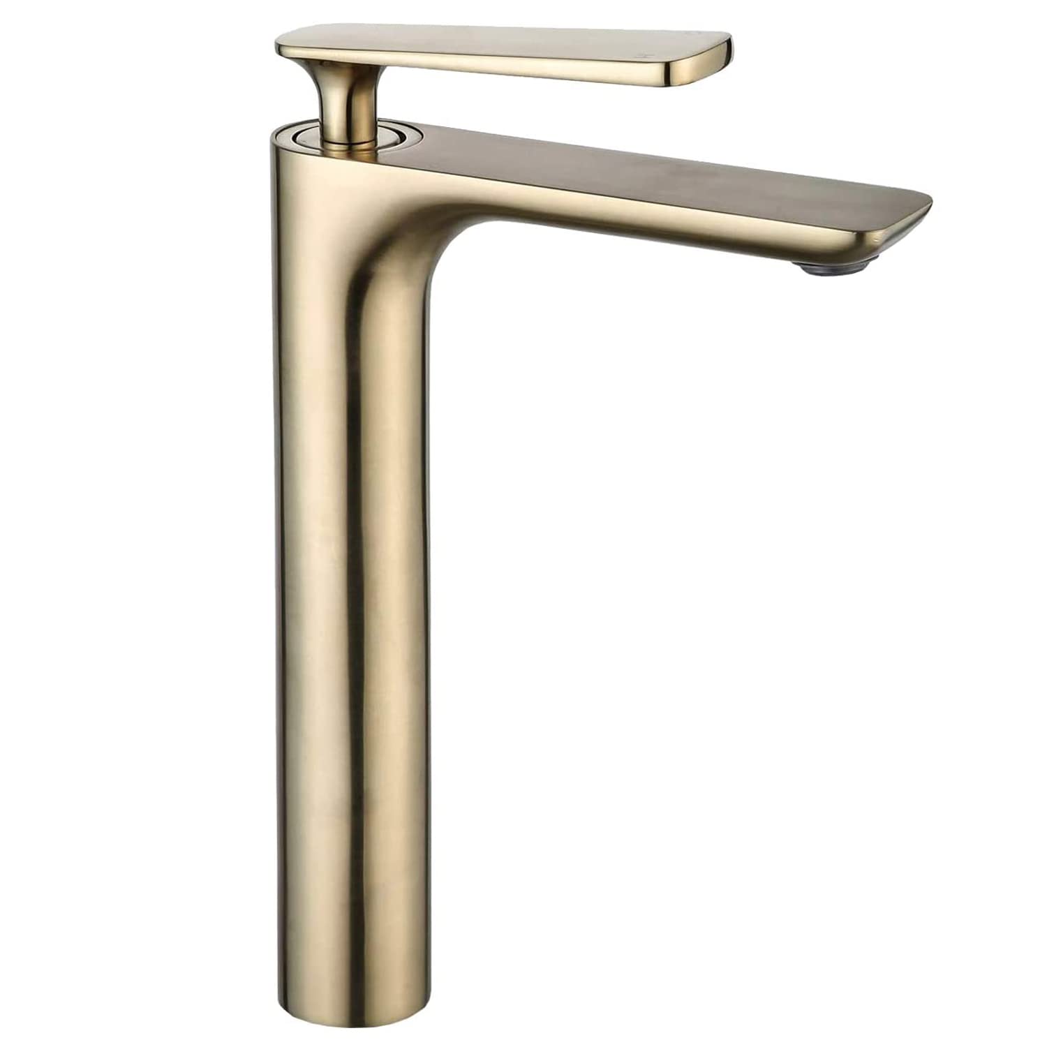 Beelee Brushed Gold Single Handle Vessel Sink Faucet for Bathroom & Commercial Use