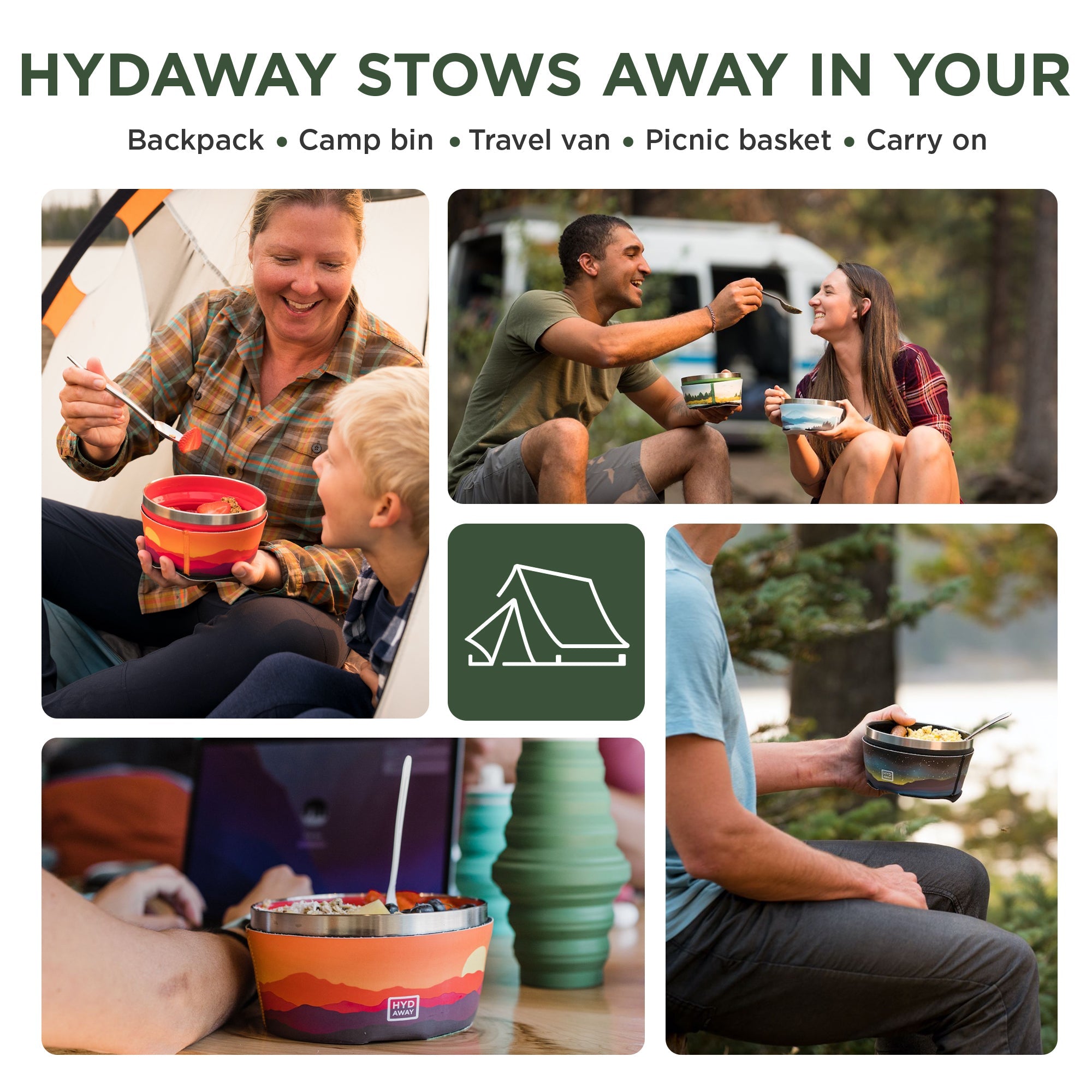 Collapsible Insulated Bowl - 1 Quart Leak-Proof Travel Food Container for Camping, Hiking & Picnics | BPA-Free & Durable